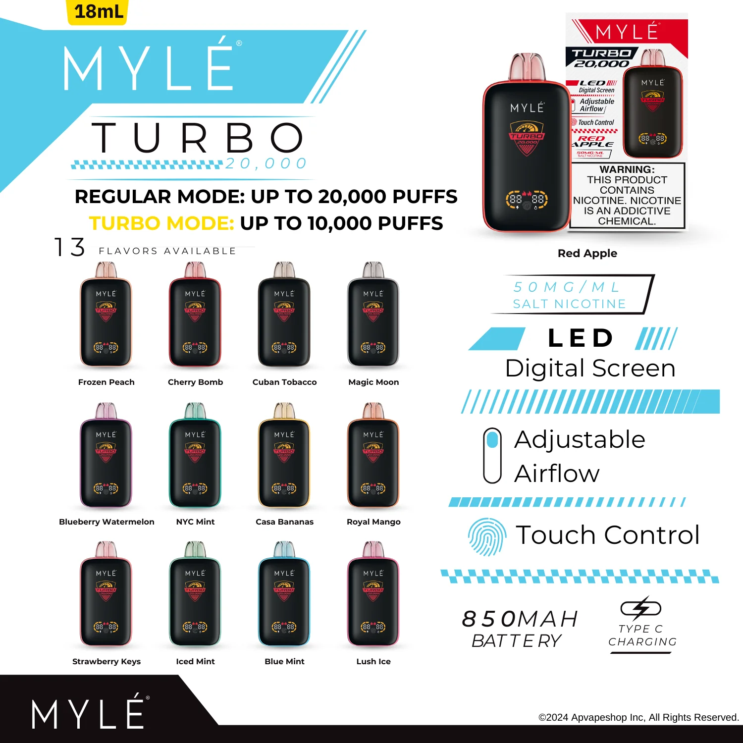Myle Turbo 20000 Puffs Disposable Vape Device - Image 2