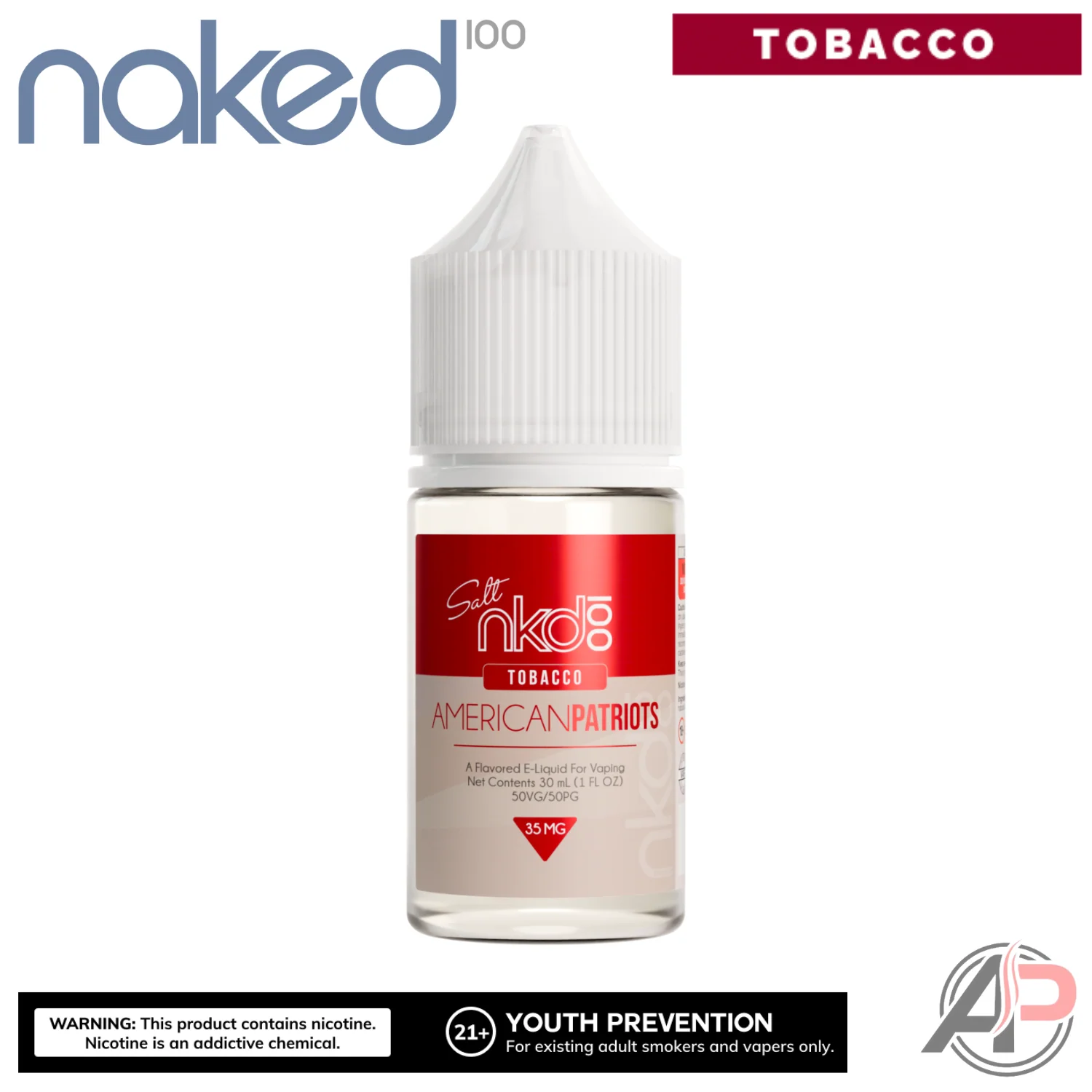 Naked 100 American Patriots Salt Nicotine E-Liquid 30mL - Image 3