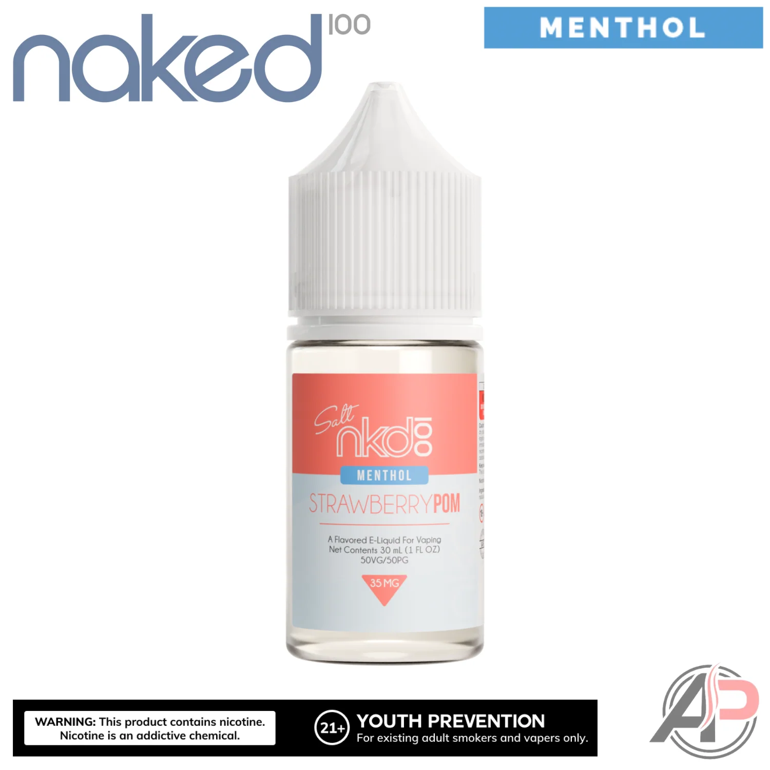 Naked 100 Strawberry Pom Salt Nicotine E-Liquid 30mL - Image 3