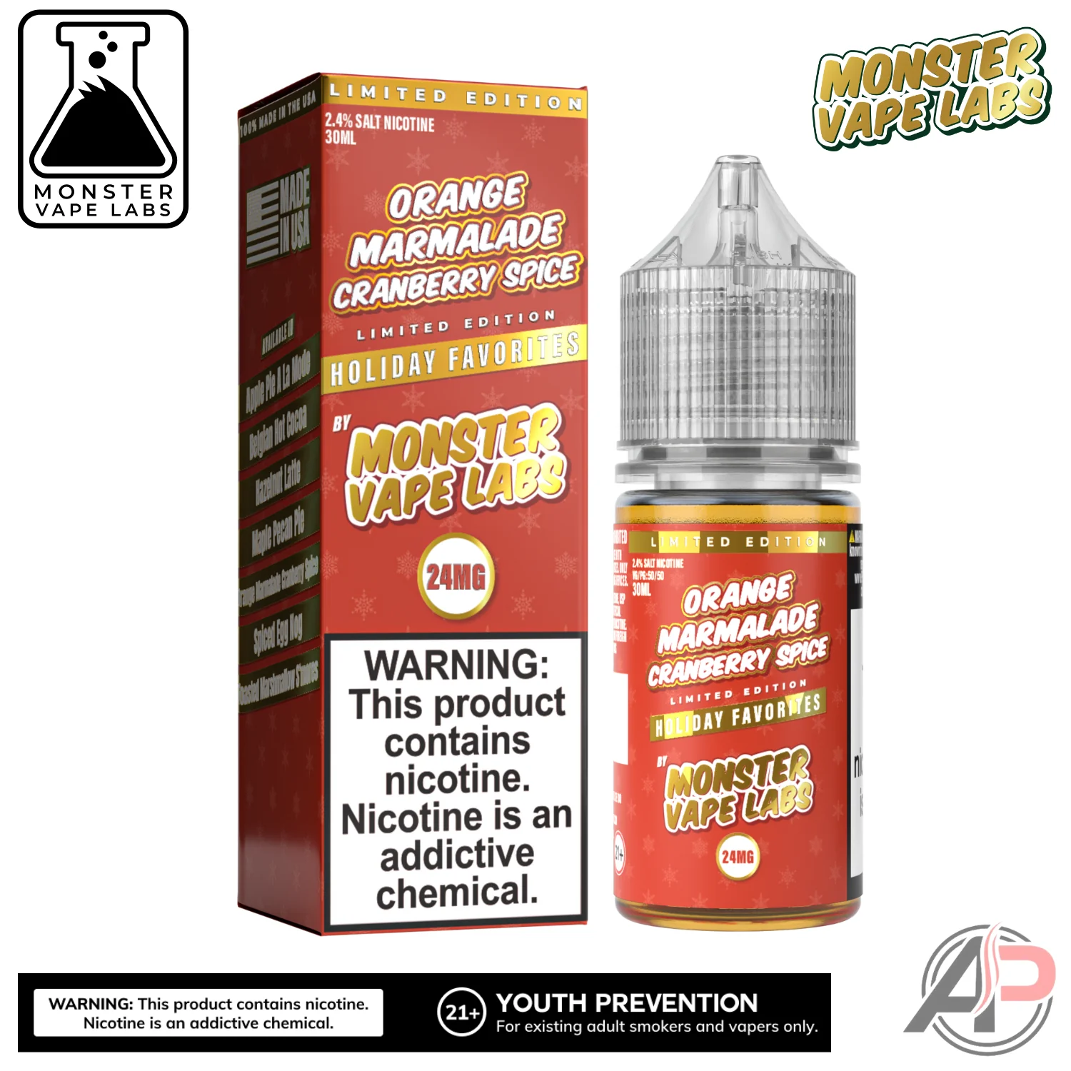 Orange Marmalade Cranberry Spice E-Liquid By Holiday Monster Vape Labs 100mL - Image 3