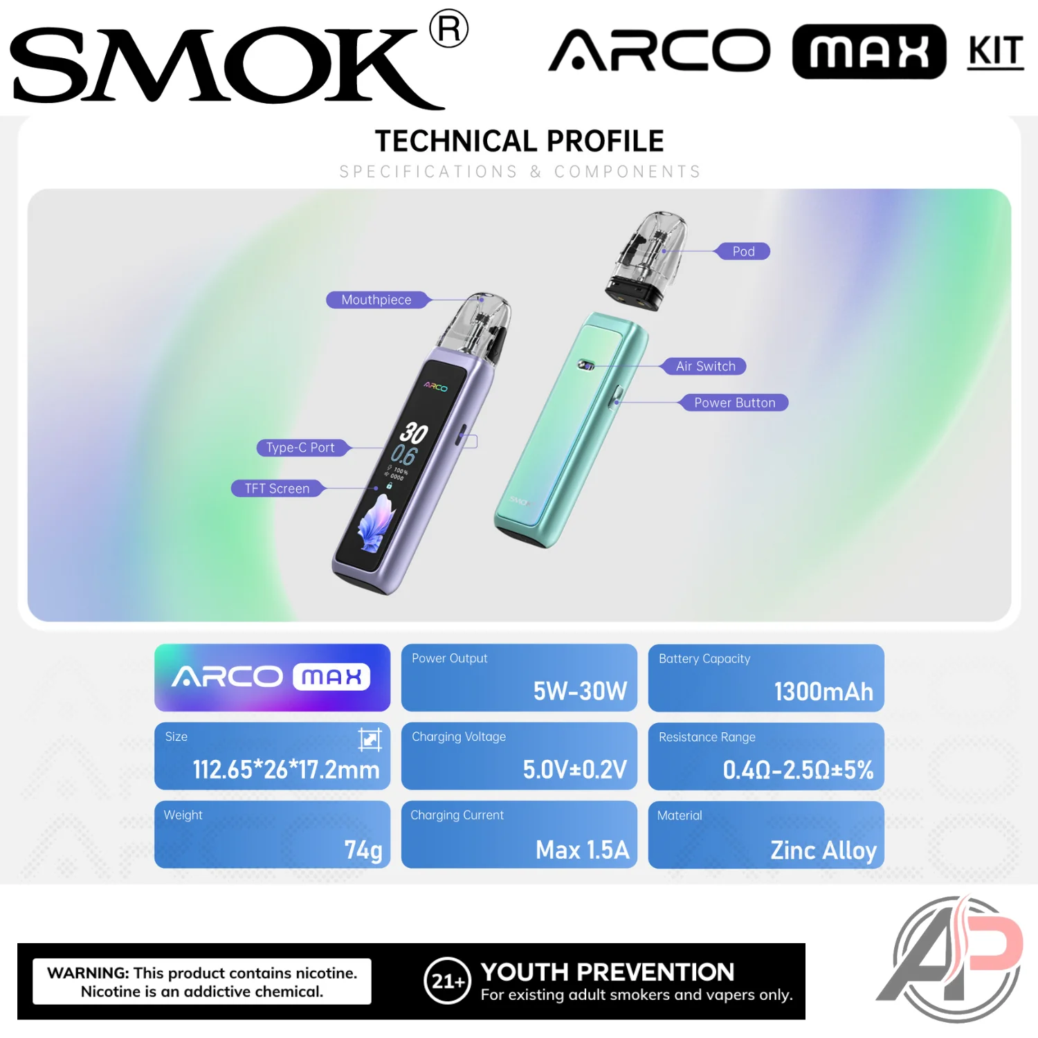 Smok Arco Max Pod System Starter Kit Device - Image 3