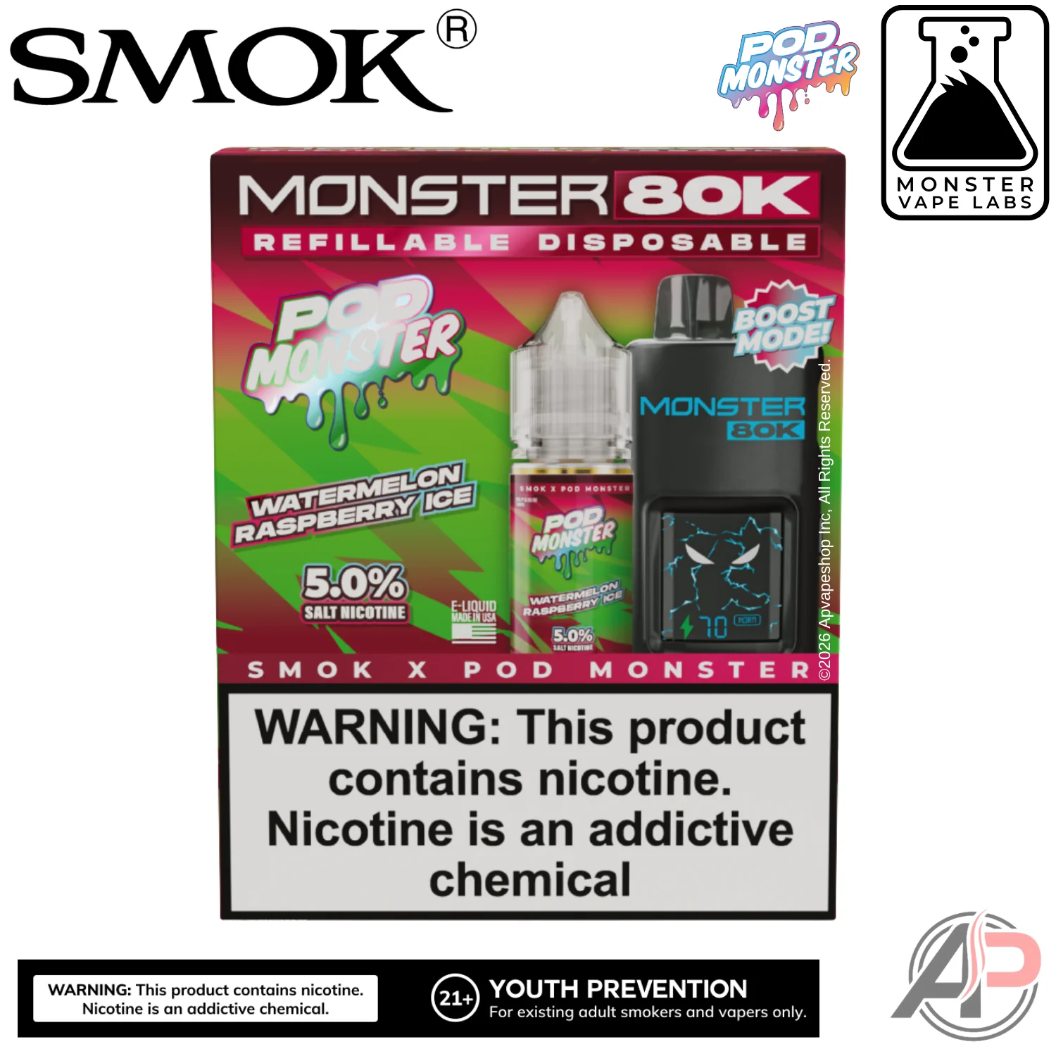 Smok Monster 80k Puffs Refillable Disposable Vape Device - Image 10
