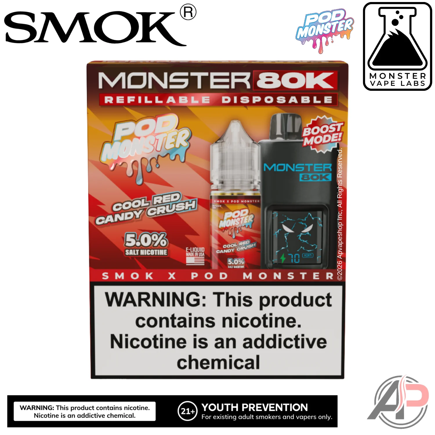 Smok Monster 80k Puffs Refillable Disposable Vape Device - Image 12