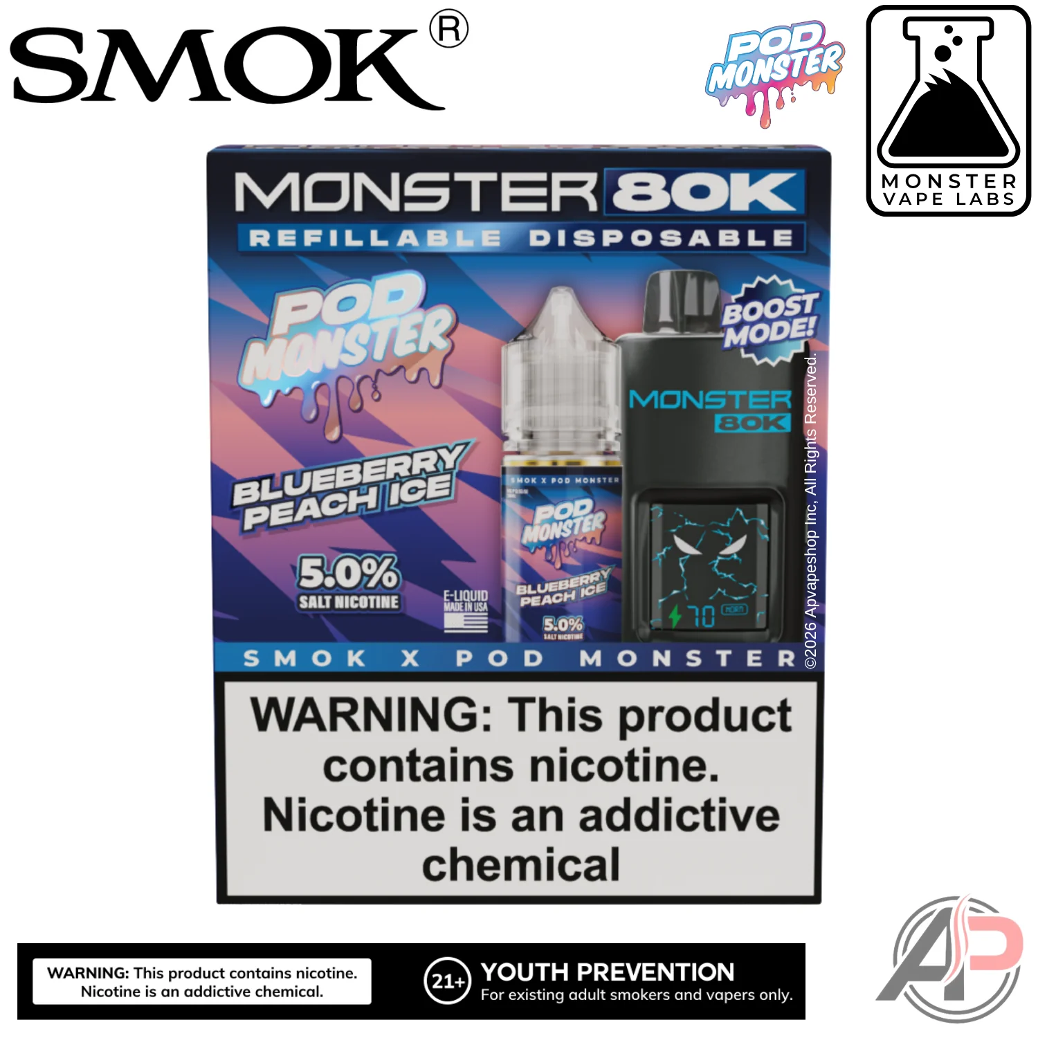 Smok Monster 80k Puffs Refillable Disposable Vape Device - Image 13