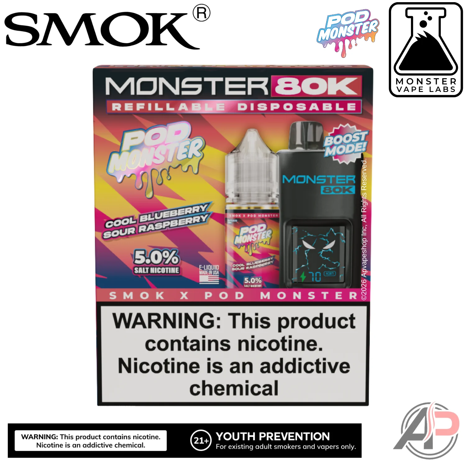 Smok Monster 80k Puffs Refillable Disposable Vape Device - Image 14