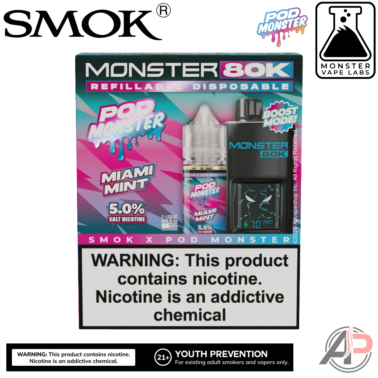 Smok Monster 80k Puffs Refillable Disposable Vape Device - Image 17