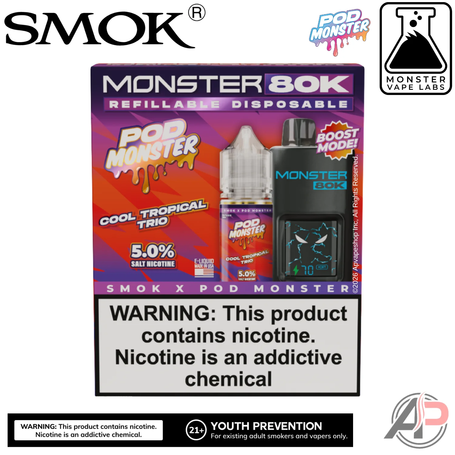 Smok Monster 80k Puffs Refillable Disposable Vape Device - Image 21