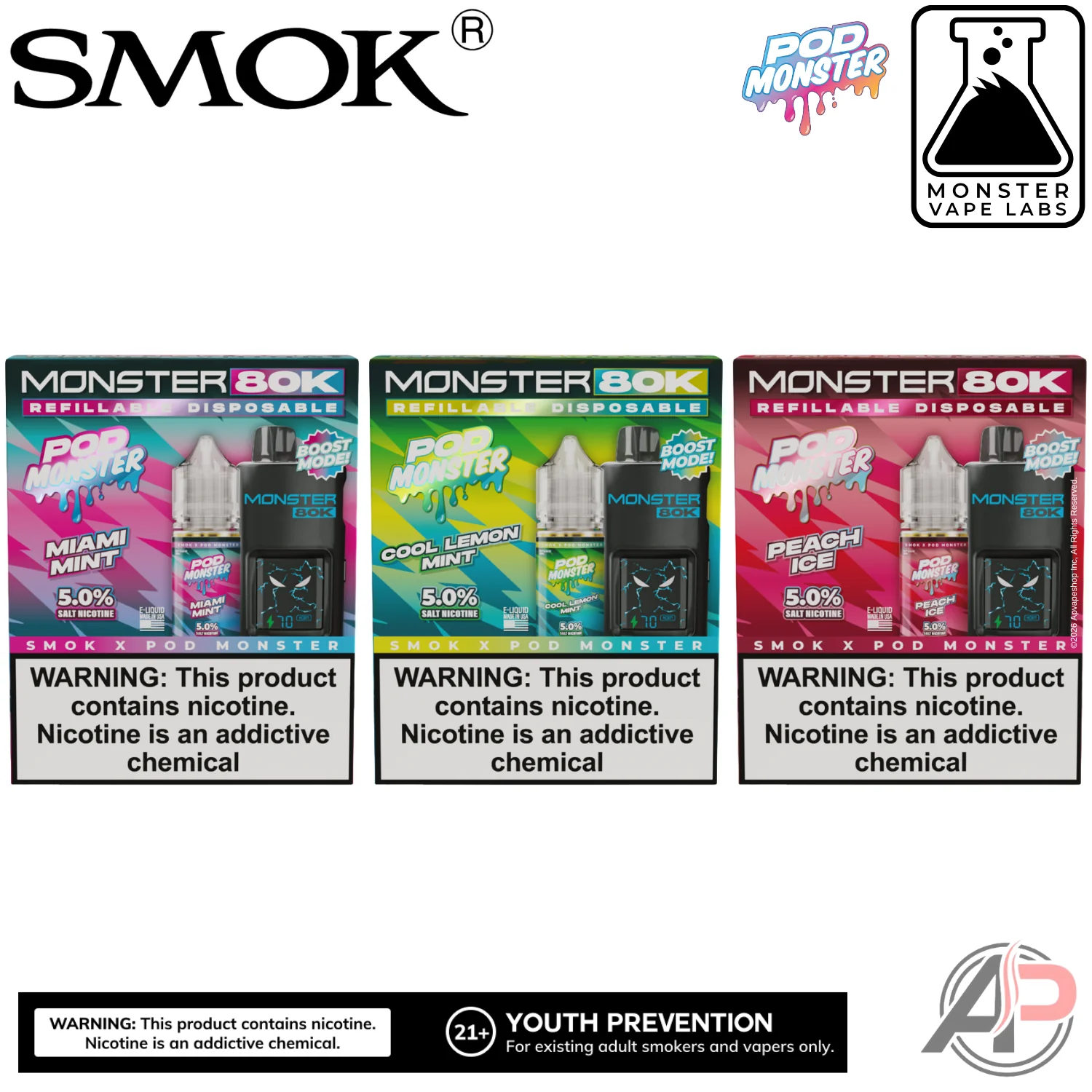 Smok Monster 80k Puffs Refillable Disposable Vape Device - Image 3