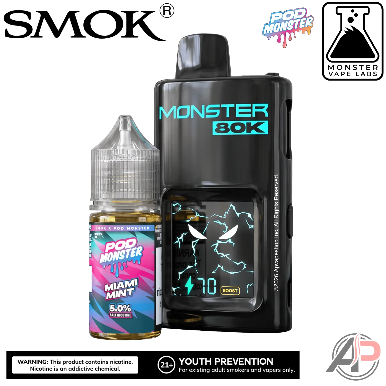 Smok Monster 80k Puffs Refillable Disposable Vape Device - Image 4