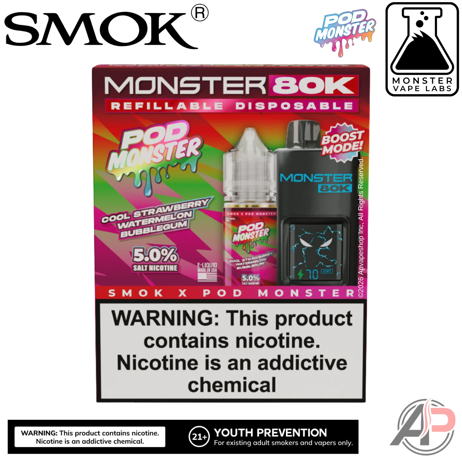 Smok Monster 80k Puffs Refillable Disposable Vape Device - Image 5