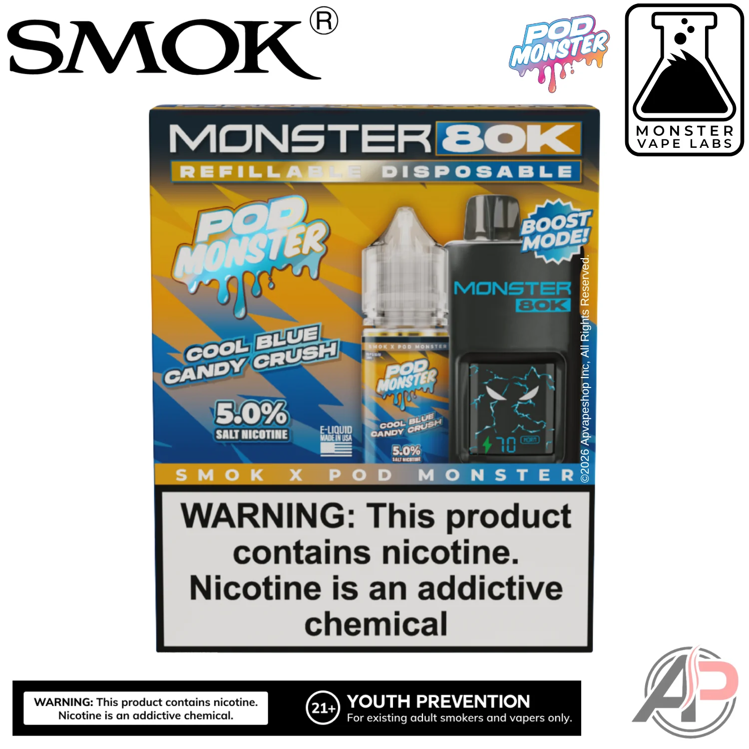 Smok Monster 80k Puffs Refillable Disposable Vape Device - Image 6