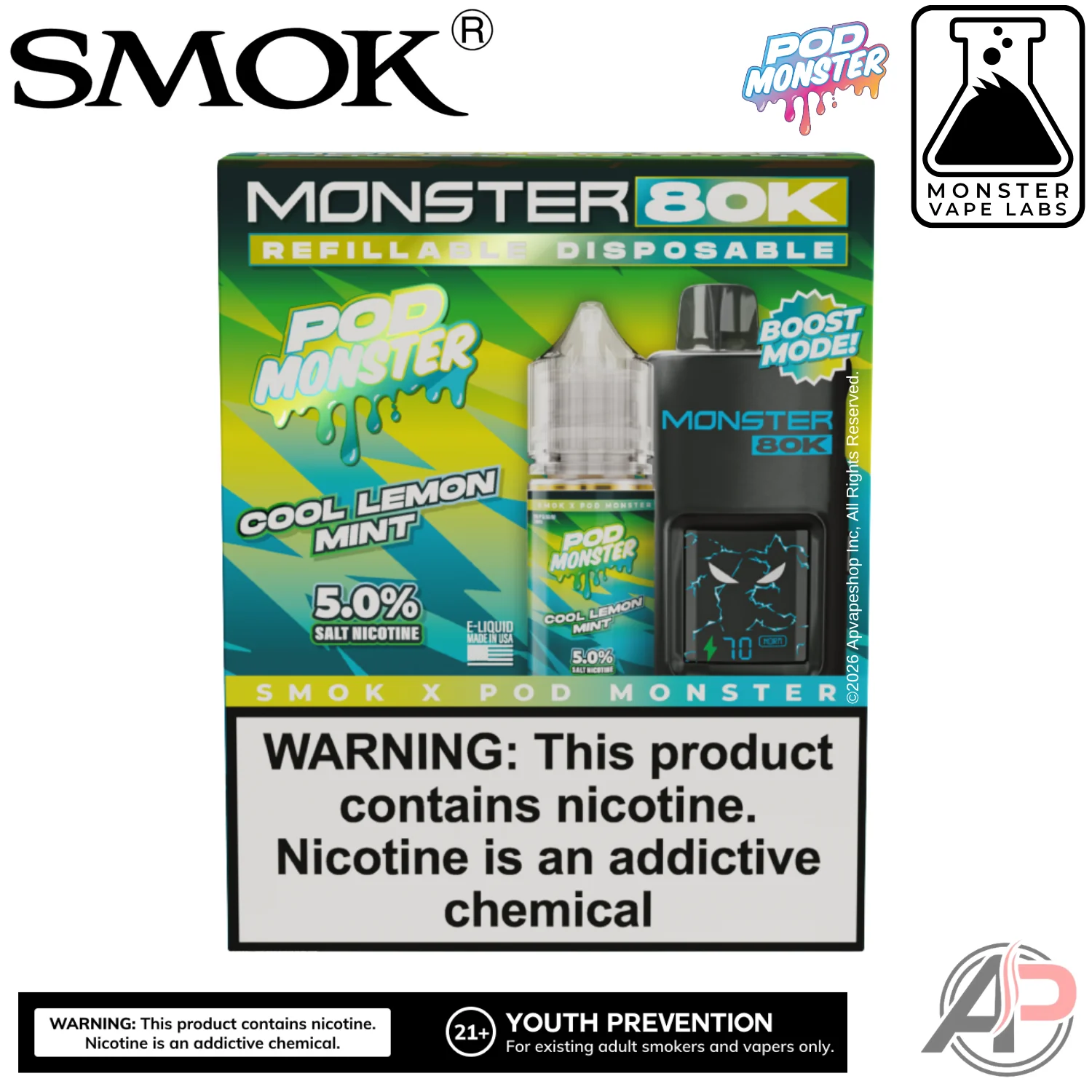 Smok Monster 80k Puffs Refillable Disposable Vape Device - Image 9