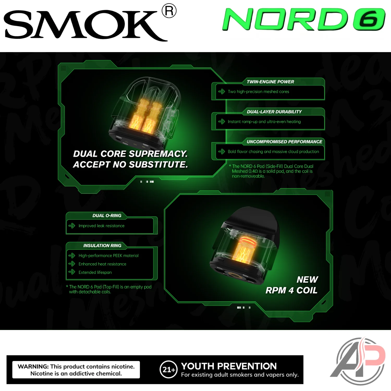 Smok Nord 6 80w Pod System Starter Kit Device - Image 5