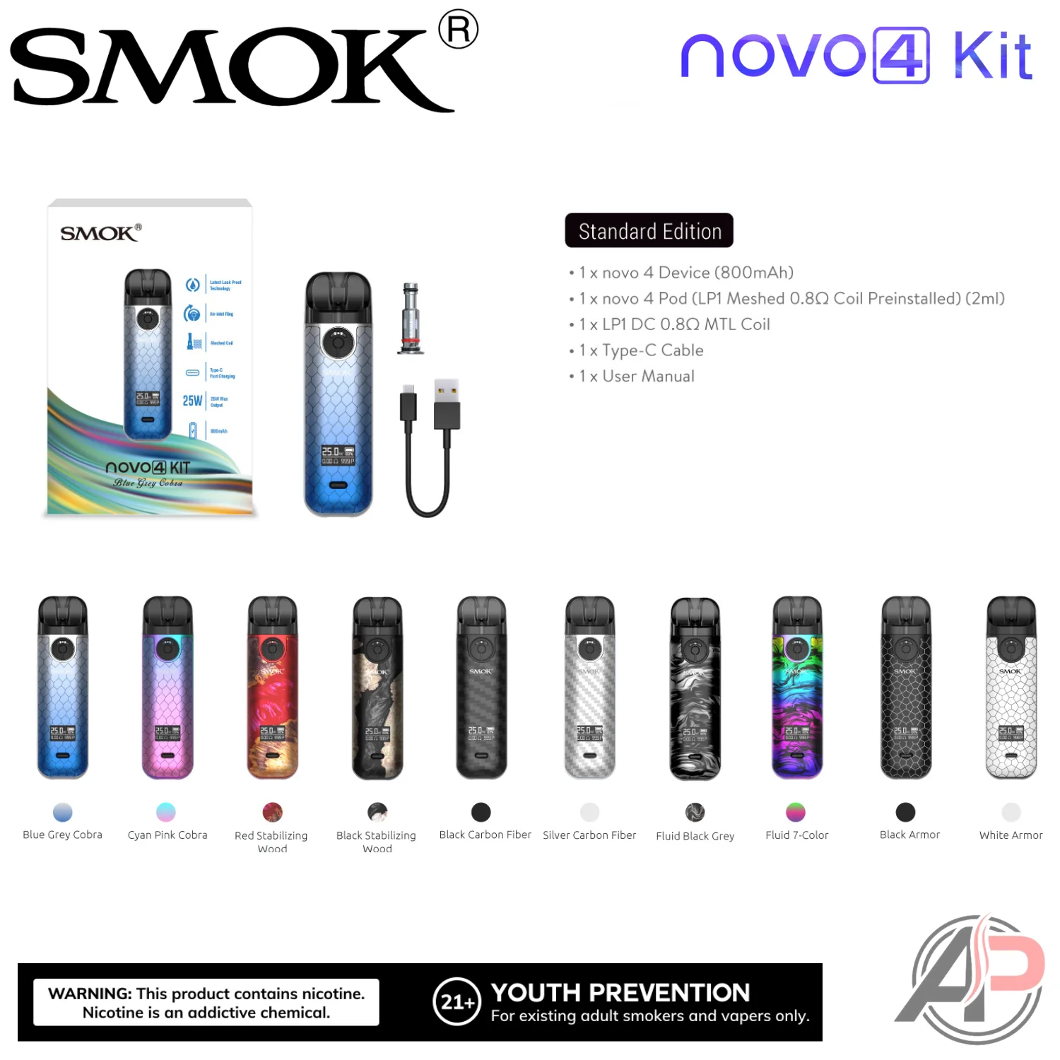 Smok Novo 4 25w Pod System Starter Kit Device - Image 4
