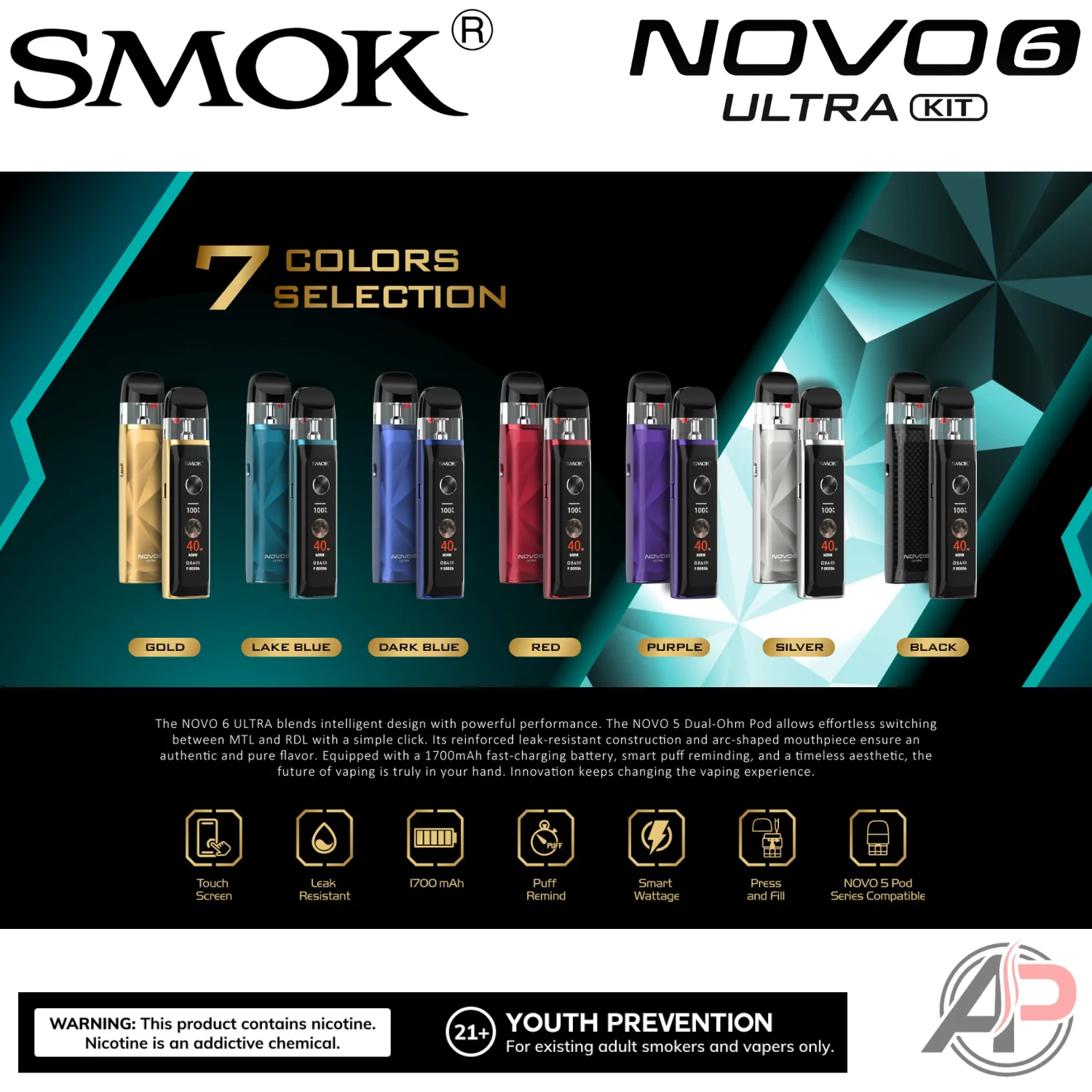 Smok Novo 6 Ultra Pod System Starter Kit Device - Image 8