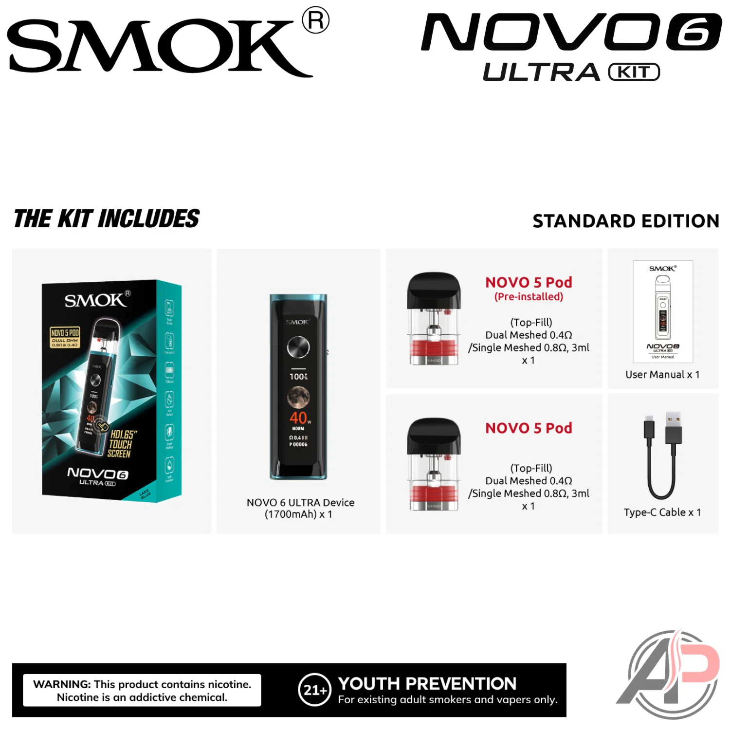 Smok Novo 6 Ultra Pod System Starter Kit Device - Image 9
