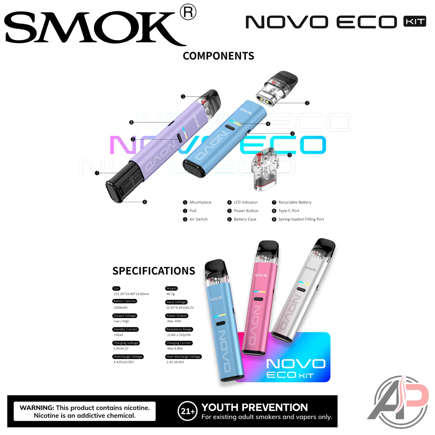 Smok Novo Eco 30w Pod System Starter Kit device - Image 10