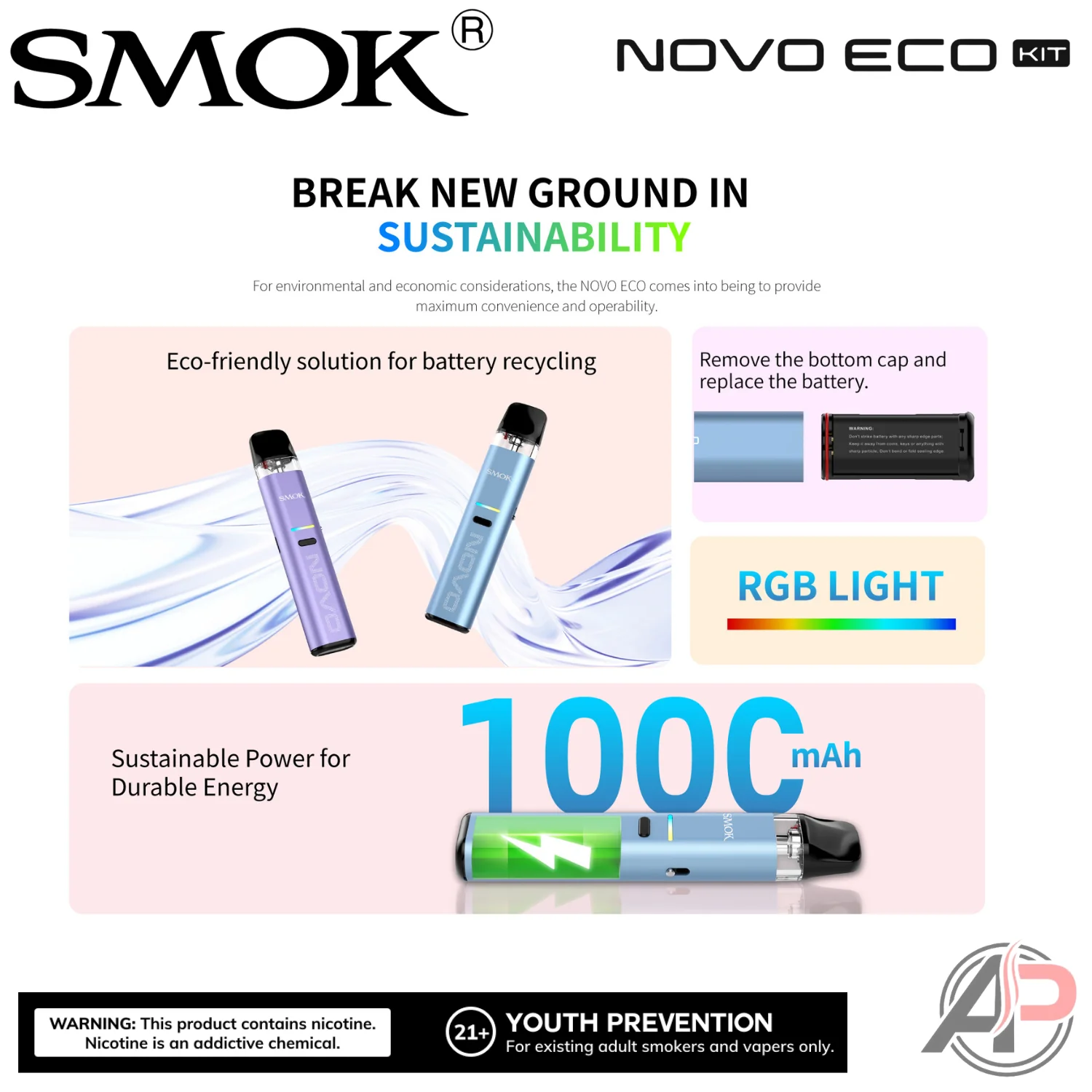 Smok Novo Eco 30w Pod System Starter Kit device - Image 2