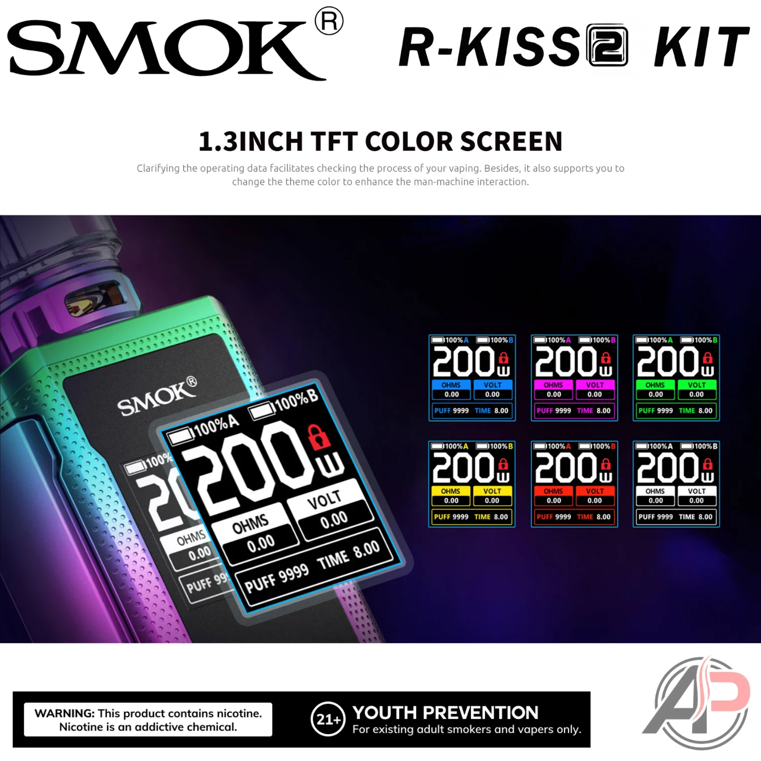 Smok R-Kiss 2 200W Box Mod Starter Kit Device - Image 19