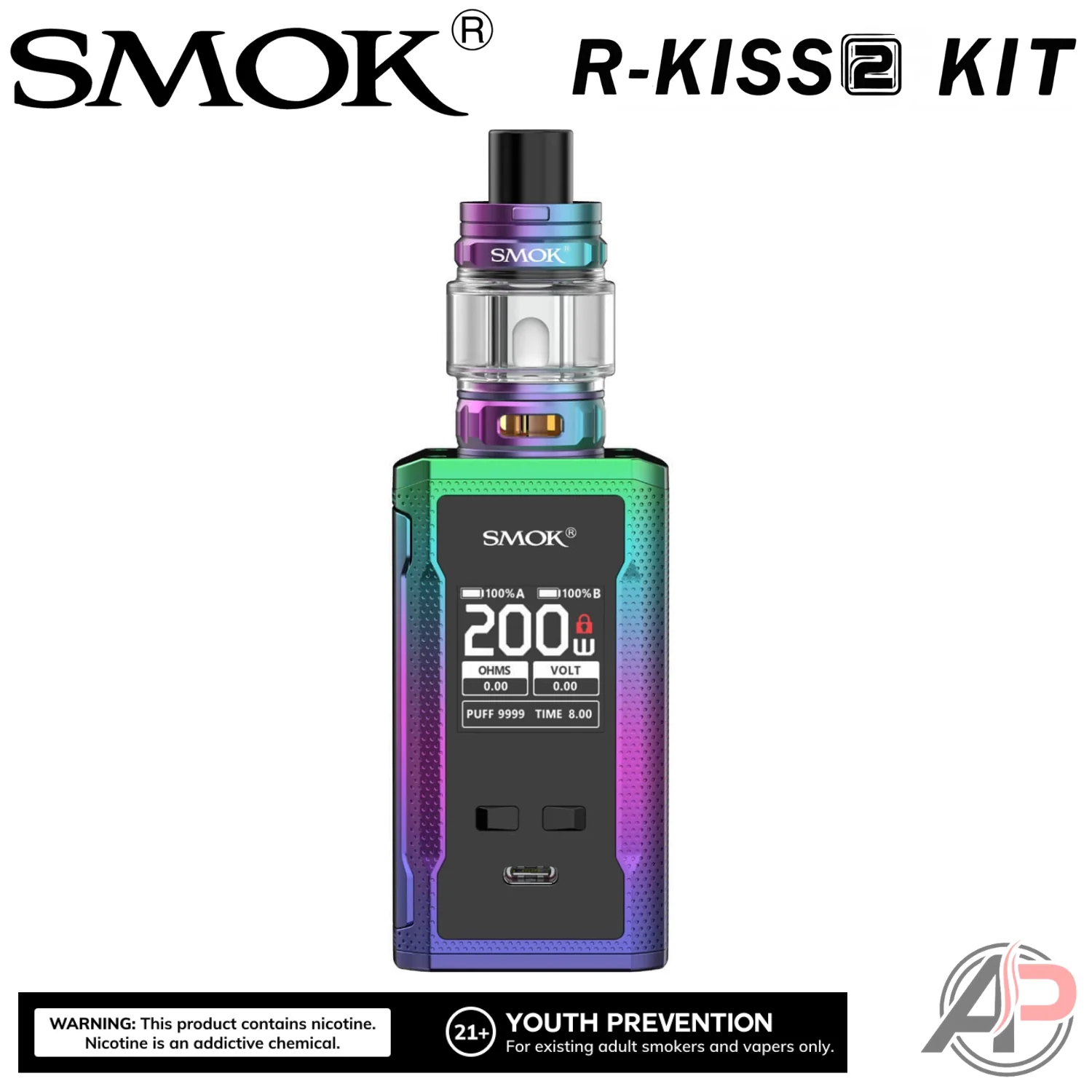 Smok R-Kiss 2 200W Box Mod Starter Kit Device - Image 7