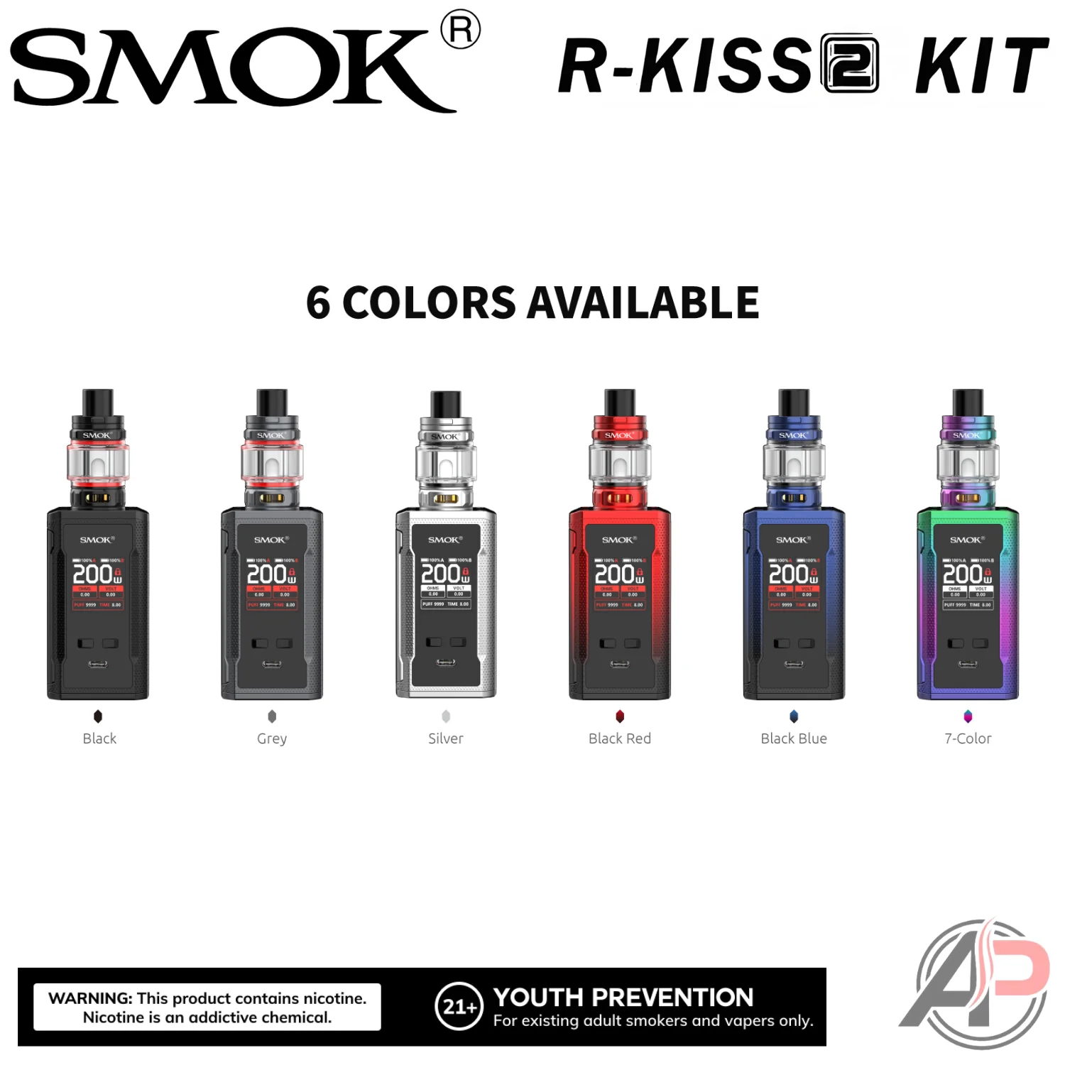 Smok R-Kiss 2 200W Box Mod Starter Kit Device - Image 9