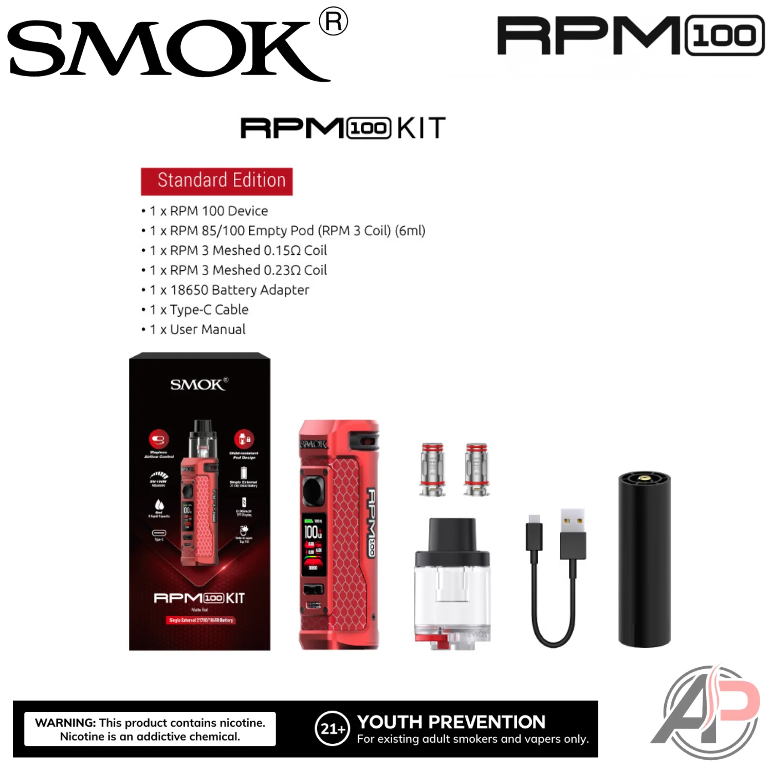 Smok Rpm 100W Pod Mod System Starter Kit Device - Image 4
