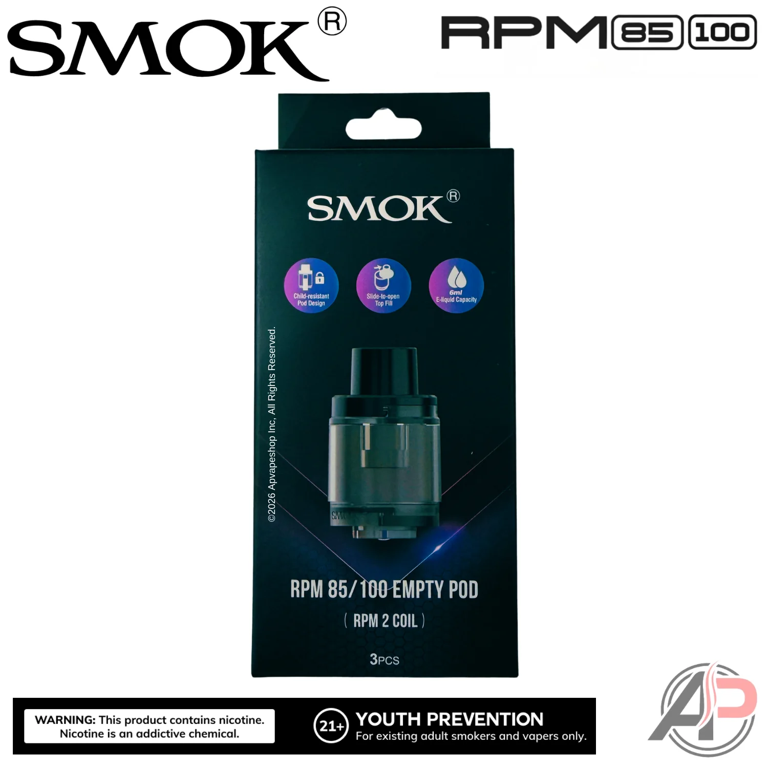 Smok RPM 85/100 Empty Replacement Pods 3 Pack - Image 4