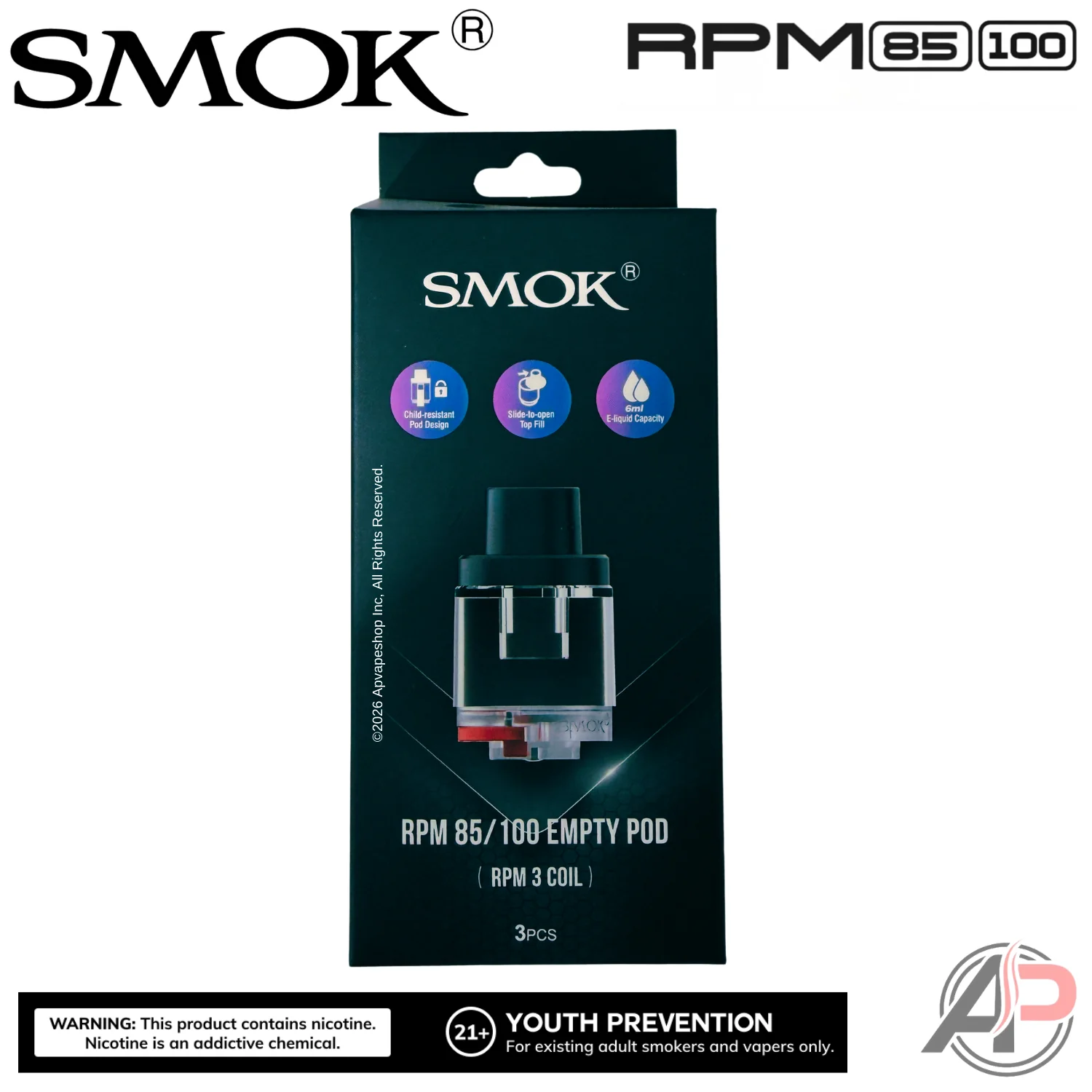 Smok RPM 85/100 Empty Replacement Pods 3 Pack - Image 5