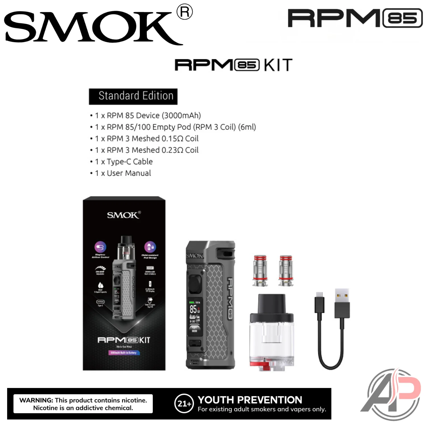 Smok Rpm 85W Pod Mod System Starter Kit Device - Image 3