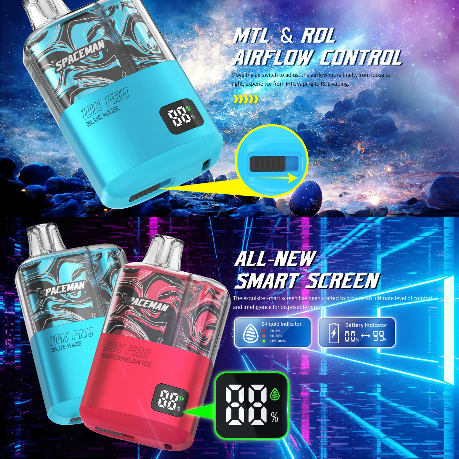 Smok Spaceman Vape 10K Pro Disposable Device - Image 4