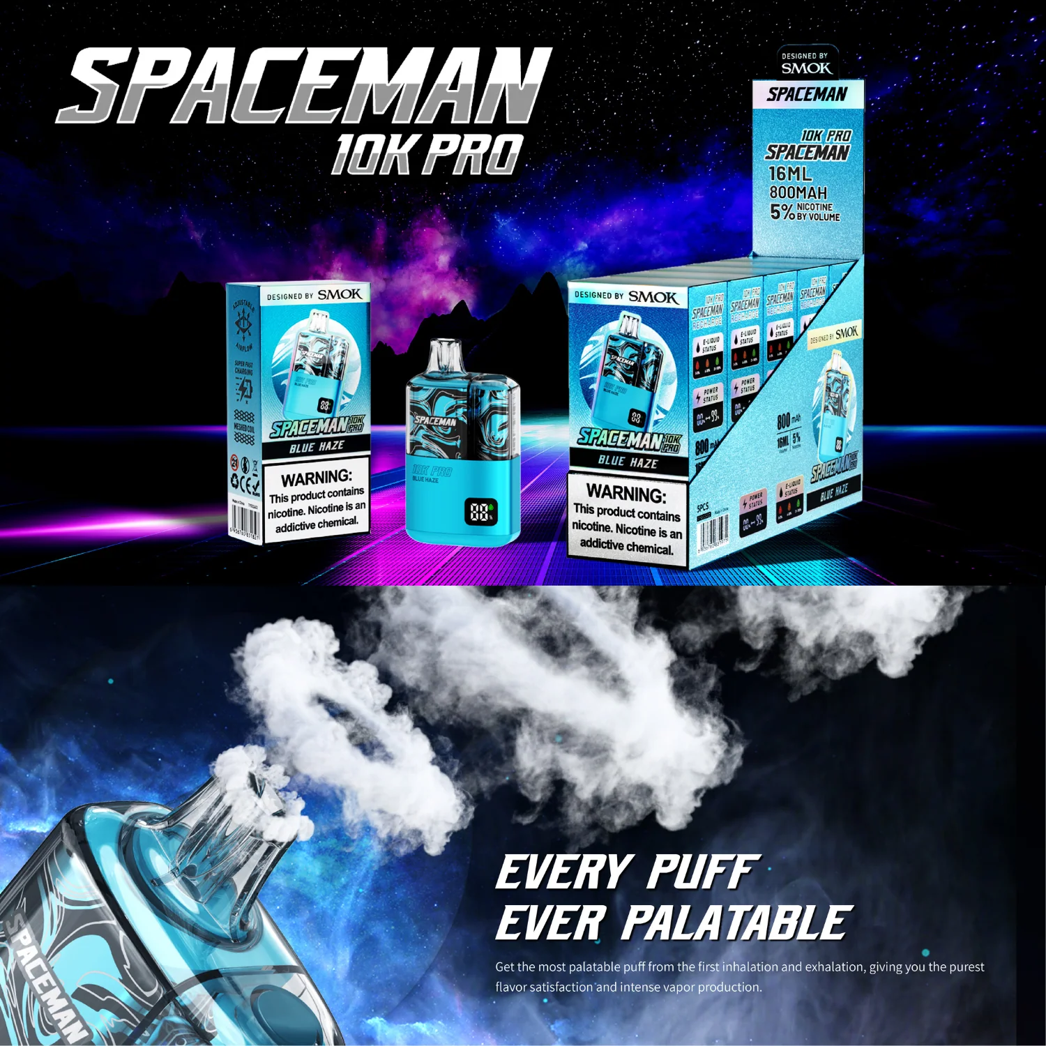 Smok Spaceman Vape 10K Pro Disposable Device - Image 5