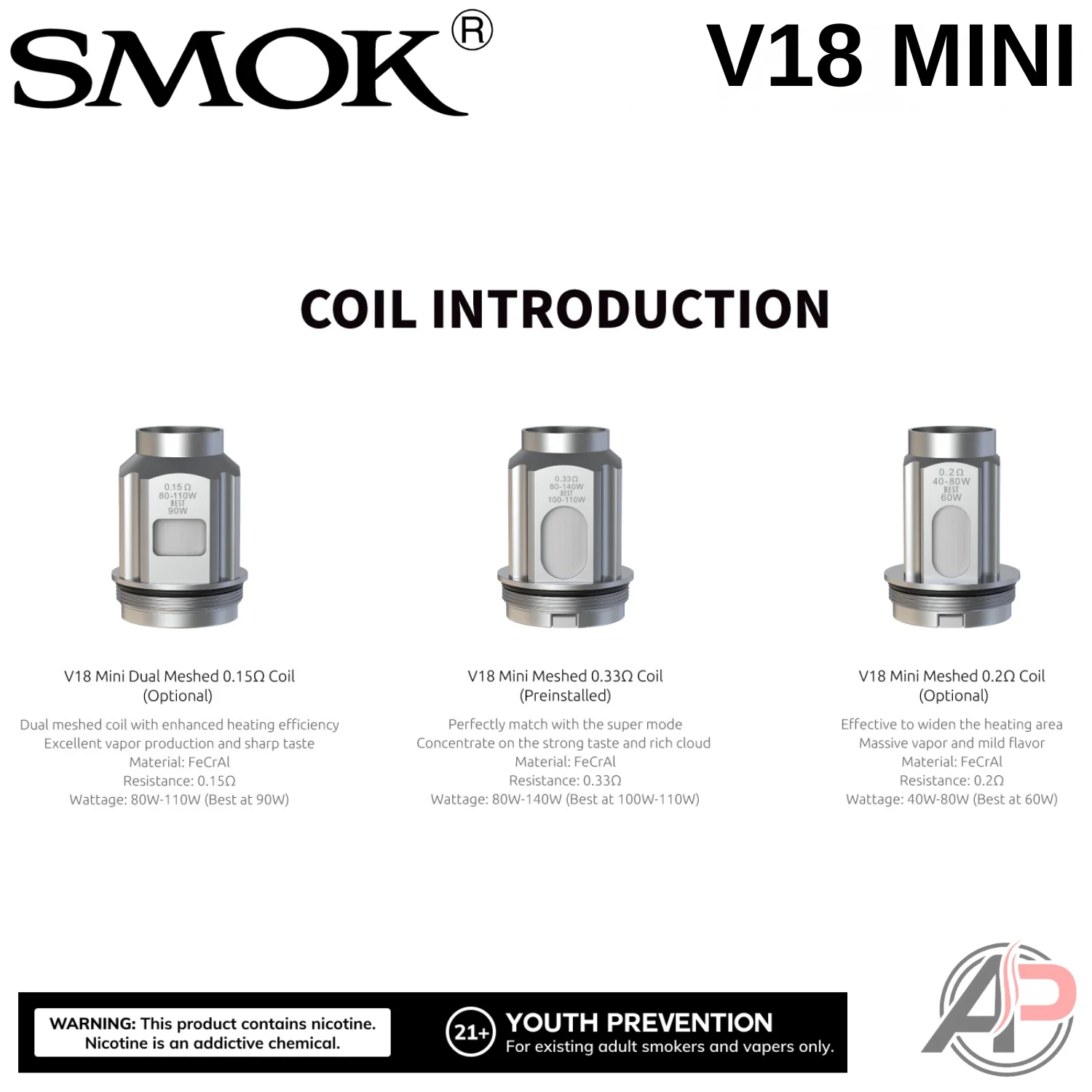 Smok V18 Mini Replacement Coils 3 Pack - Image 2
