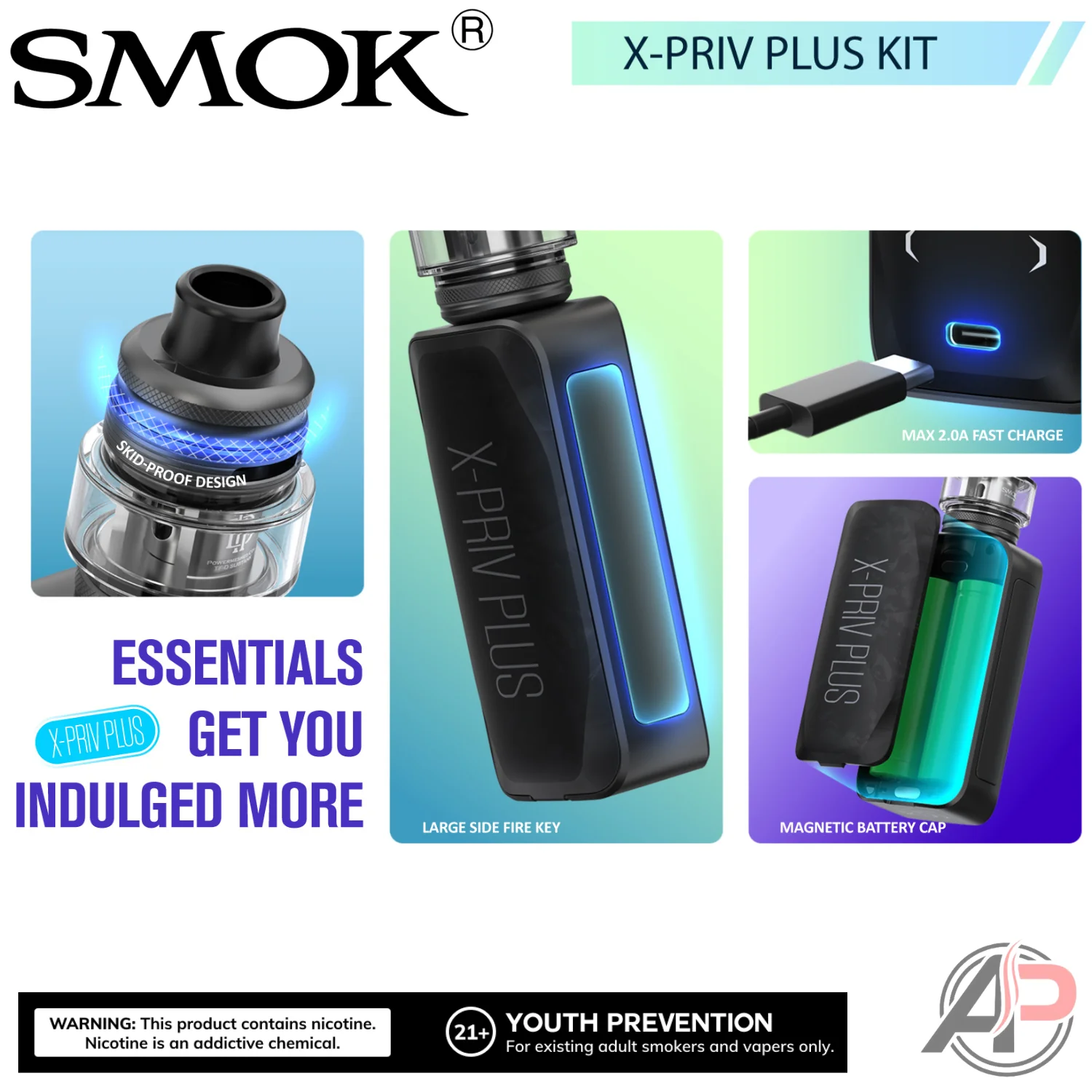 Smok X-Priv Plus 225W Box Mod System Starter Kit Device - Image 3