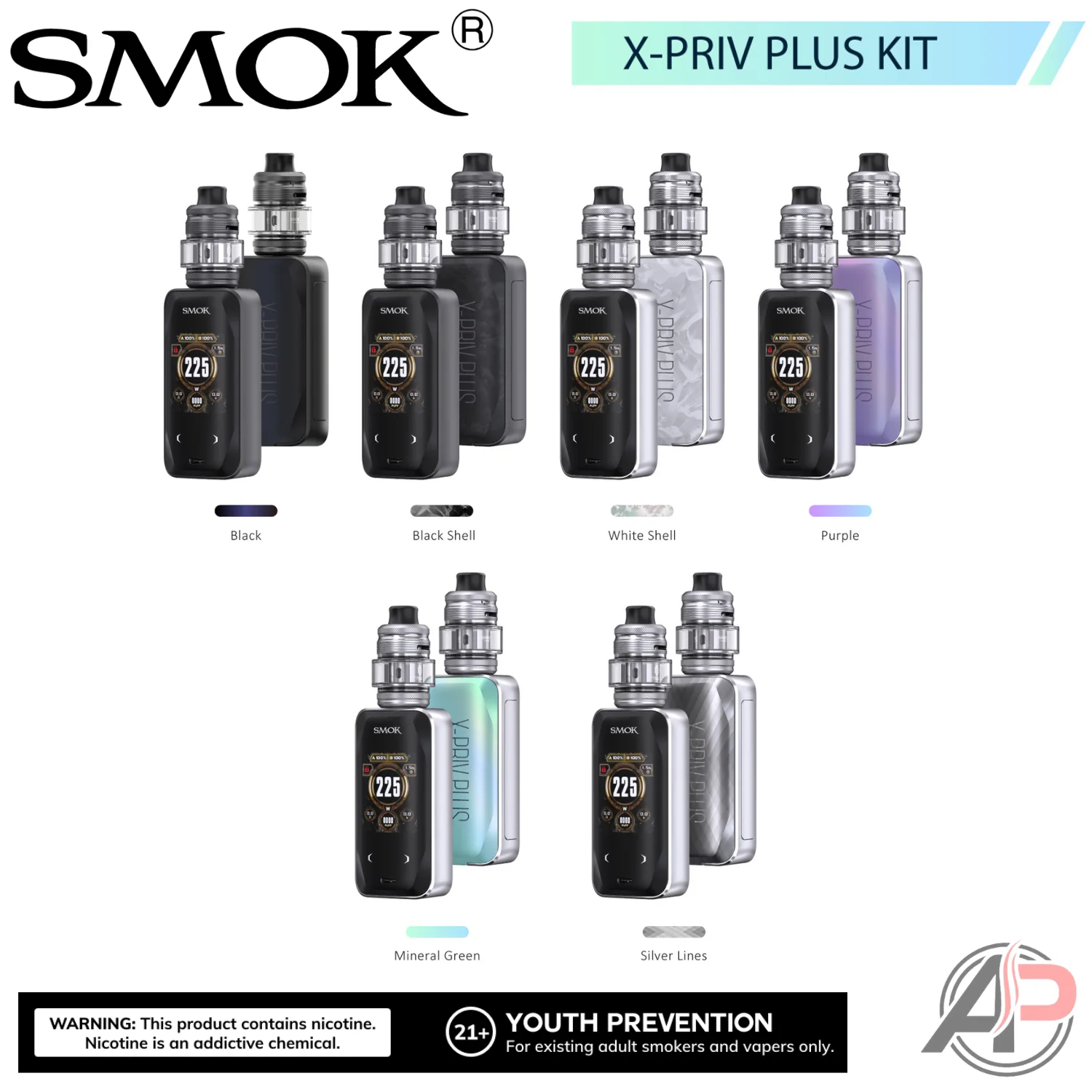 Smok X-Priv Plus 225W Box Mod System Starter Kit Device - Image 7