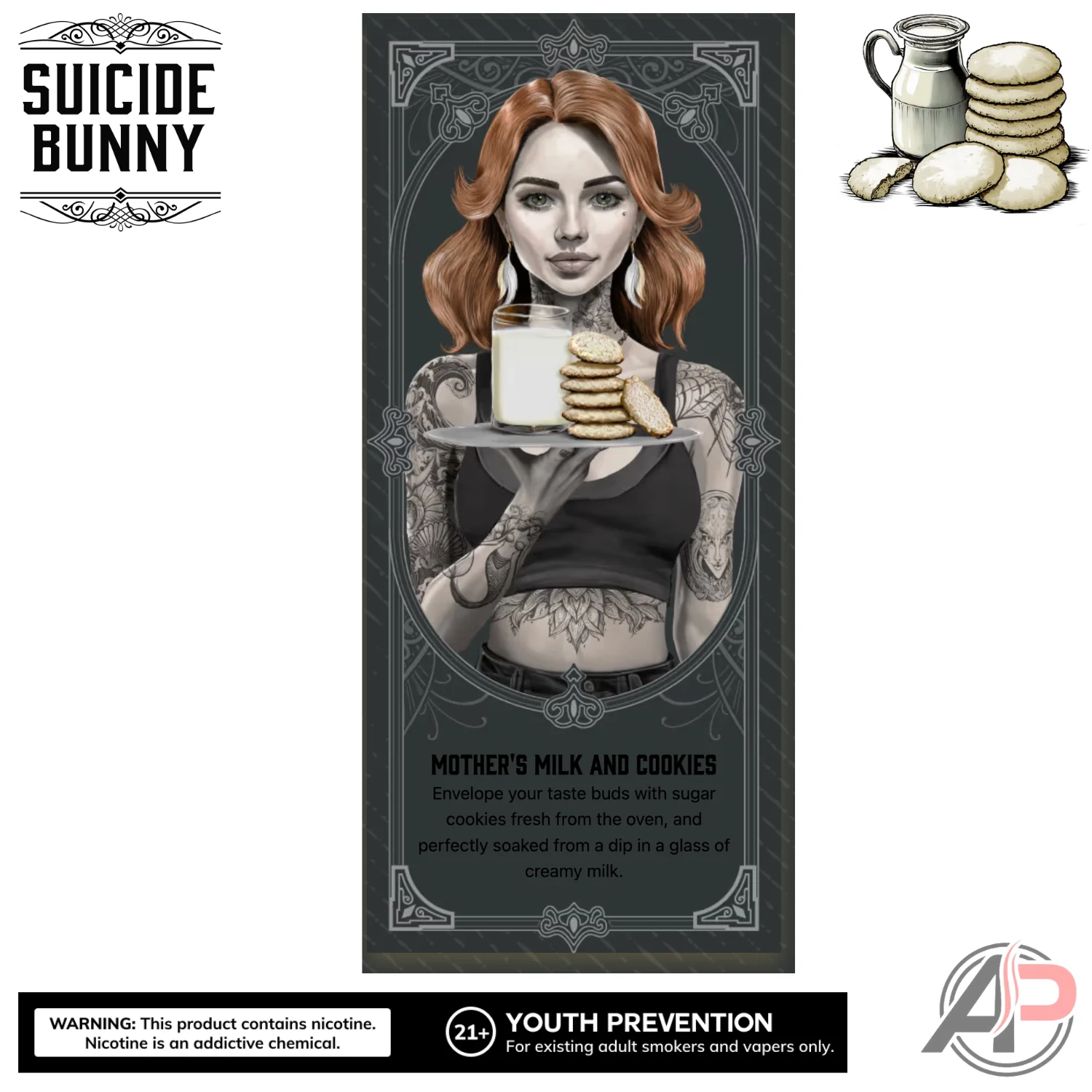 Suicide Bunny Mothers Milk And Cookies E-Liquid 120mL - Image 3