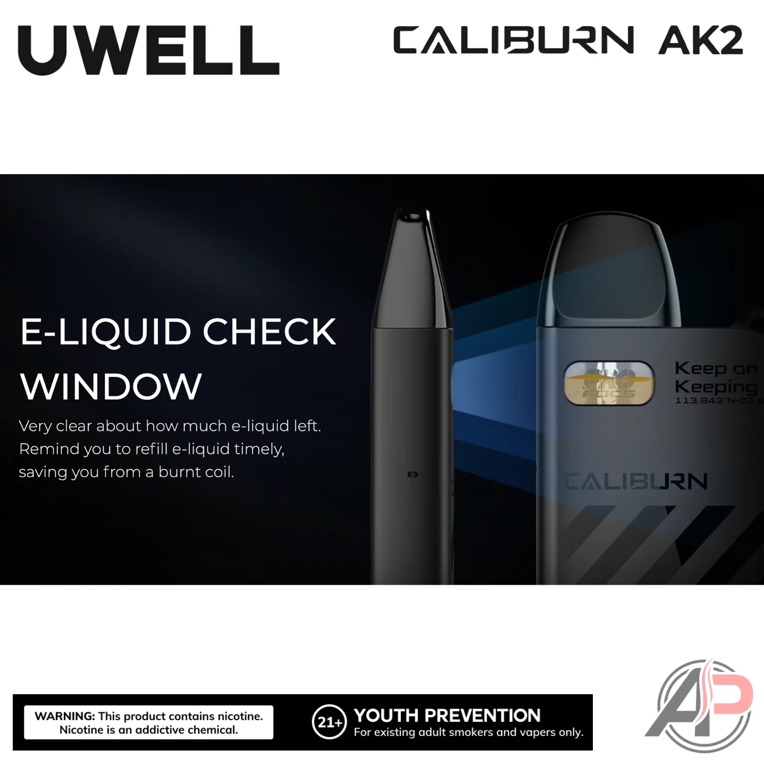 Uwell Caliburn AK2 15W Pod System Starter Kit Device - Image 3