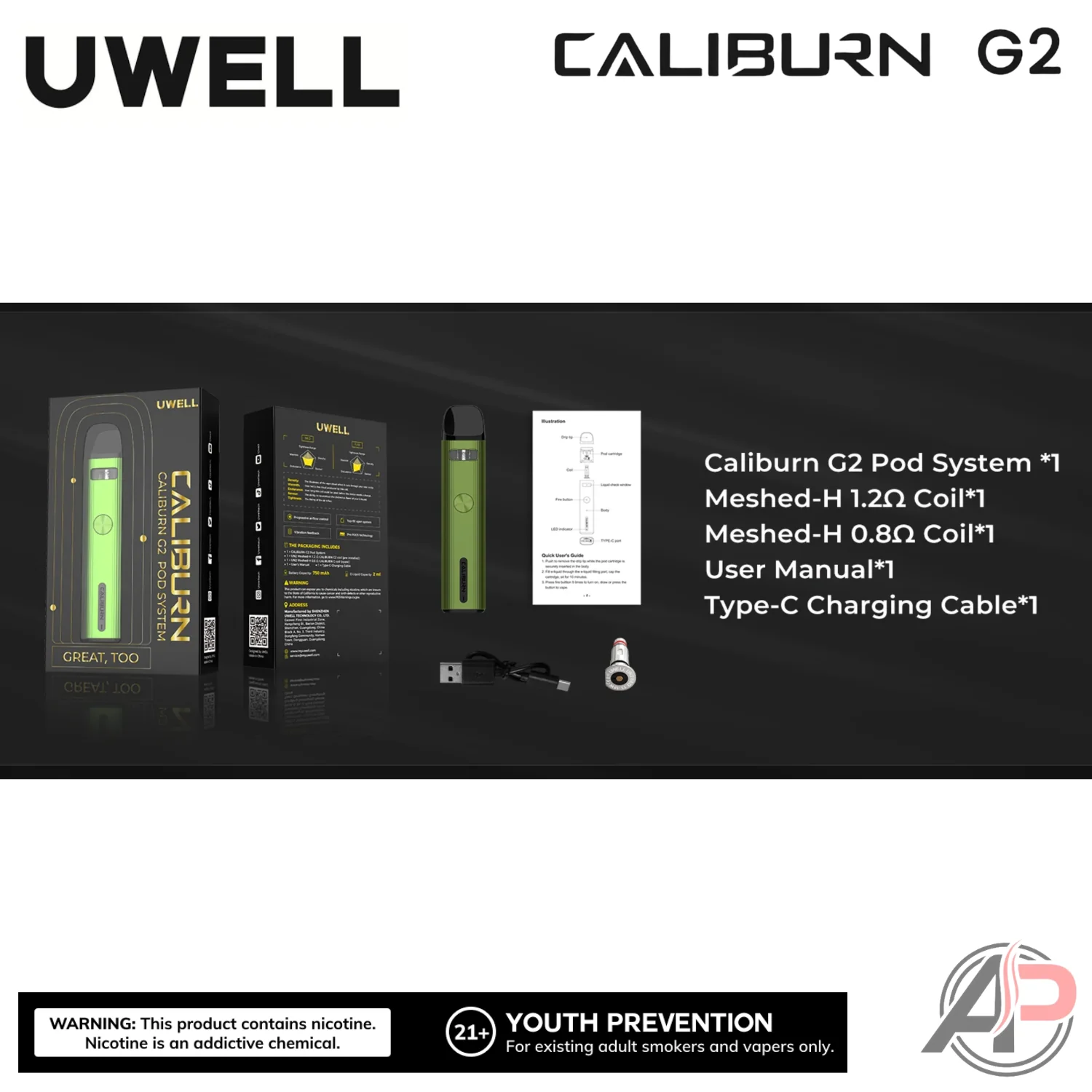 Uwell Caliburn G2 18w Pod System Starter Kit Device - Image 4