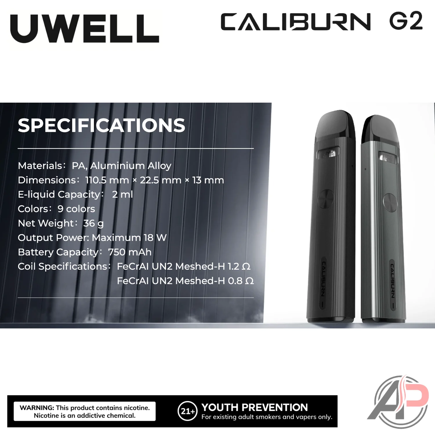 Uwell Caliburn G2 18w Pod System Starter Kit Device - Image 5