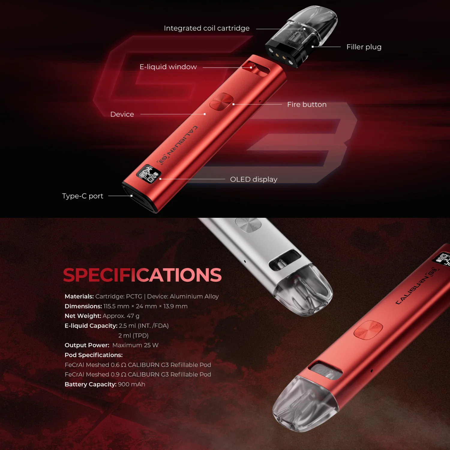 Uwell Caliburn G3 Pod System Starter Kit Device - Image 4