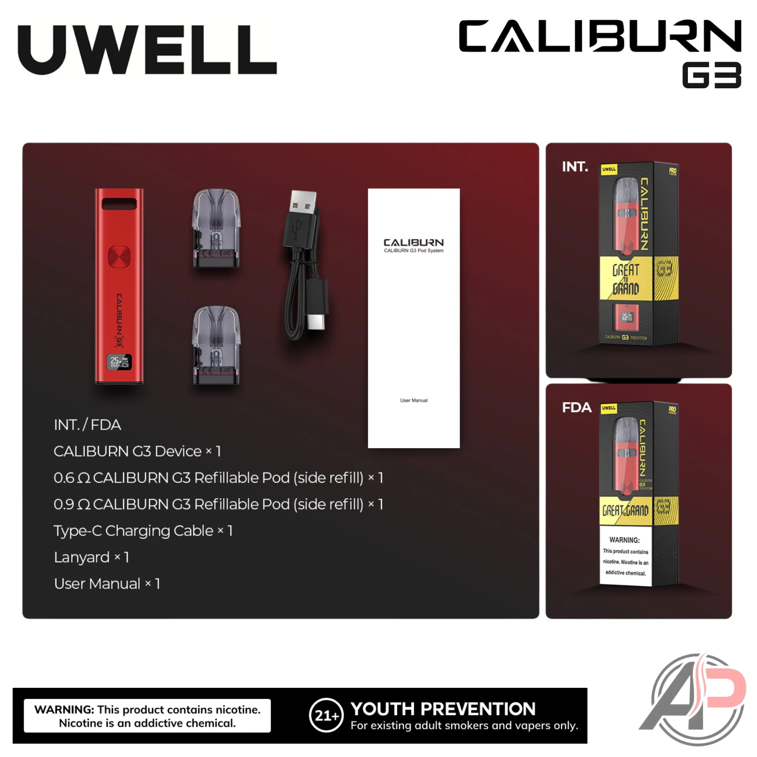 Uwell Caliburn G3 Pod System Starter Kit Device - Image 6