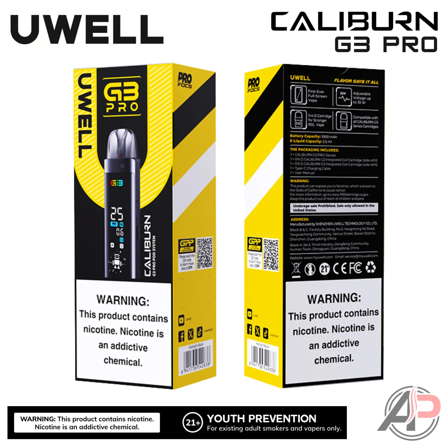 Uwell Caliburn G3 Pro Pod System Starter Kit Device - Image 3