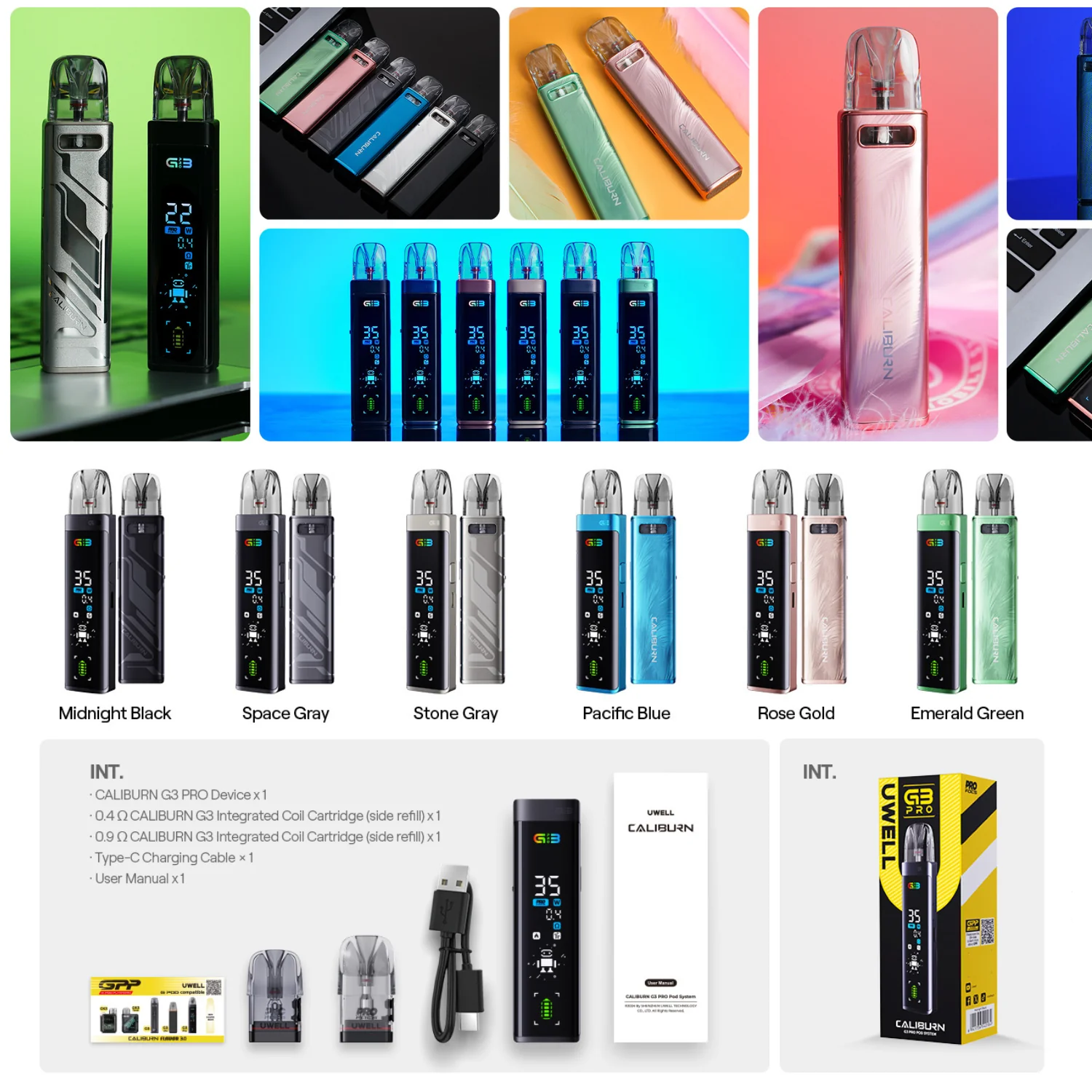 Uwell Caliburn G3 Pro Pod System Starter Kit Device - Image 4