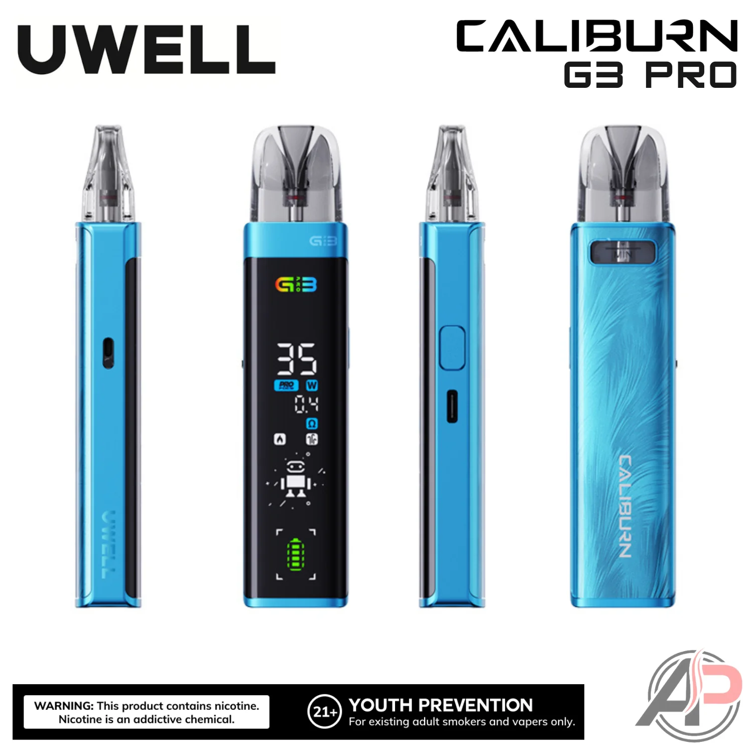 Uwell Caliburn G3 Pro Pod System Starter Kit Device - Image 9