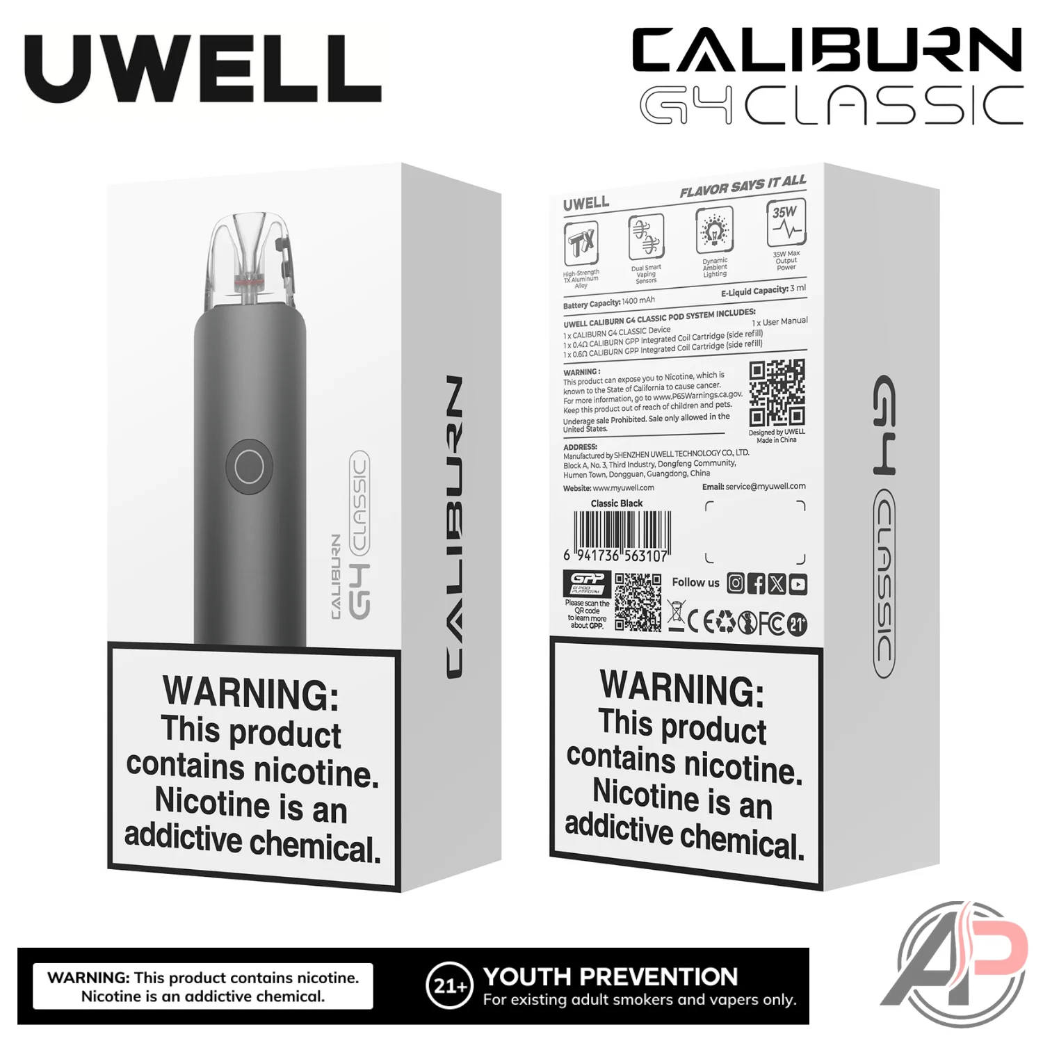 Uwell Caliburn G4 Classic Pod System Starter Kit Device - Image 4