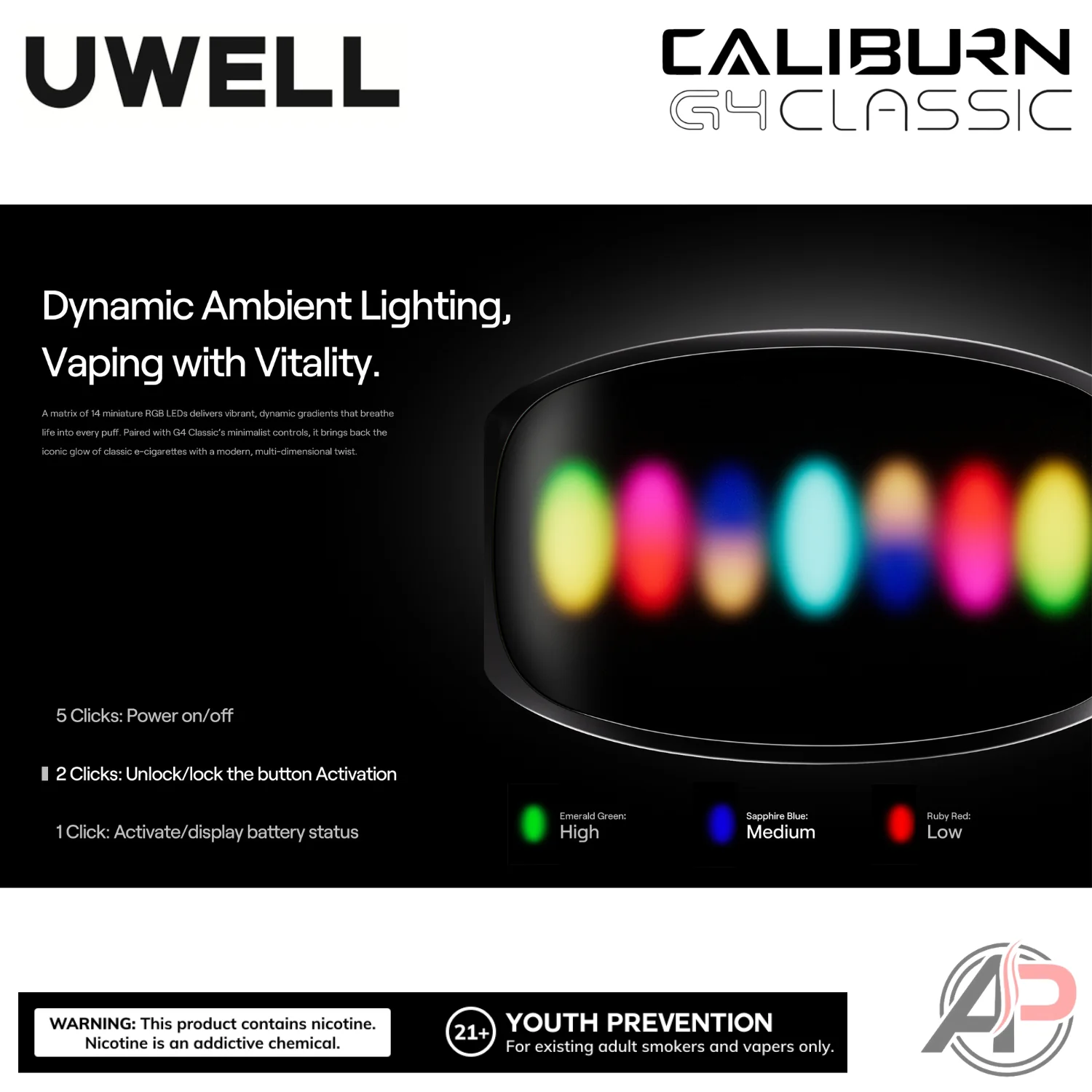 Uwell Caliburn G4 Classic Pod System Starter Kit Device - Image 5