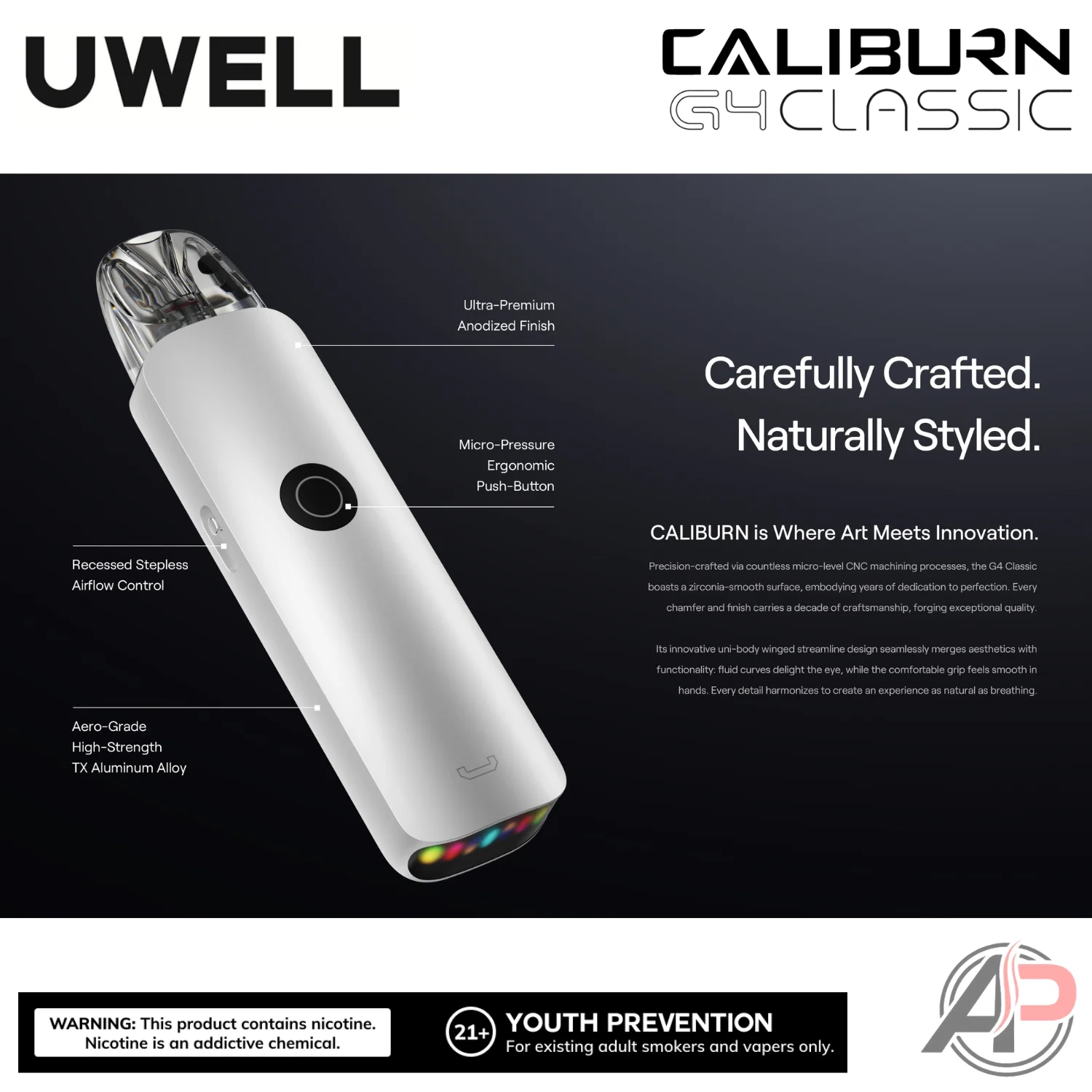 Uwell Caliburn G4 Classic Pod System Starter Kit Device - Image 7