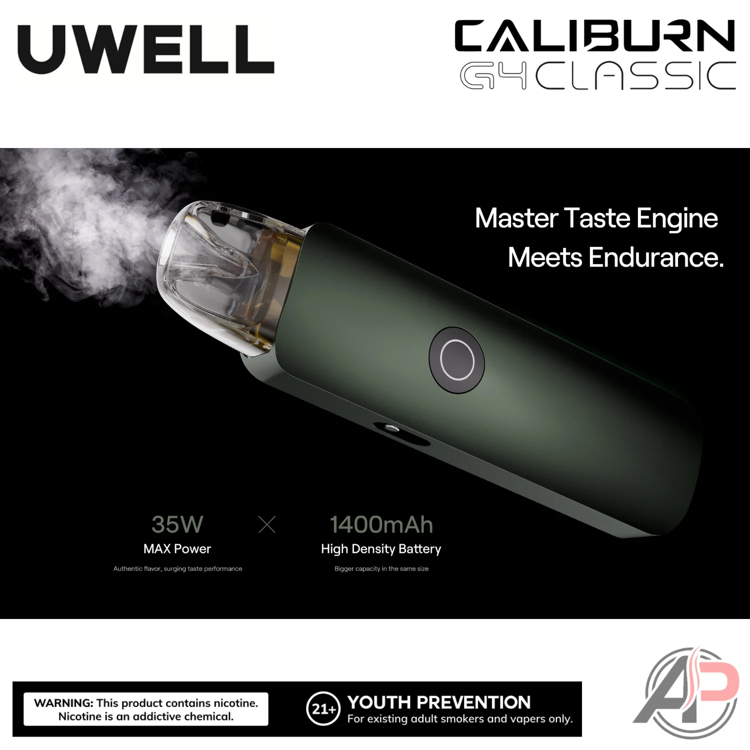 Uwell Caliburn G4 Classic Pod System Starter Kit Device - Image 8