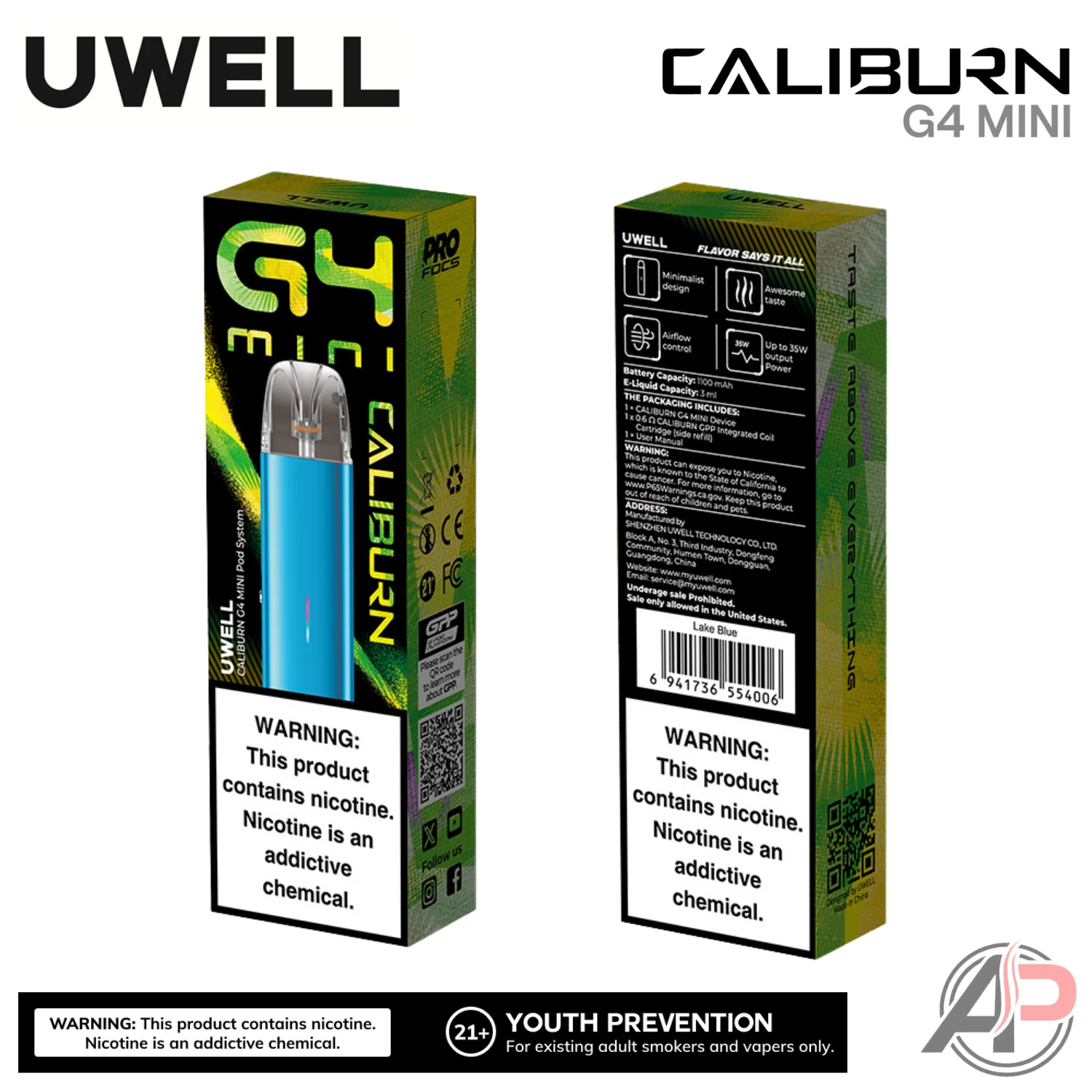 Uwell Caliburn G4 Mini Pods System Starter Kit Device - Image 2