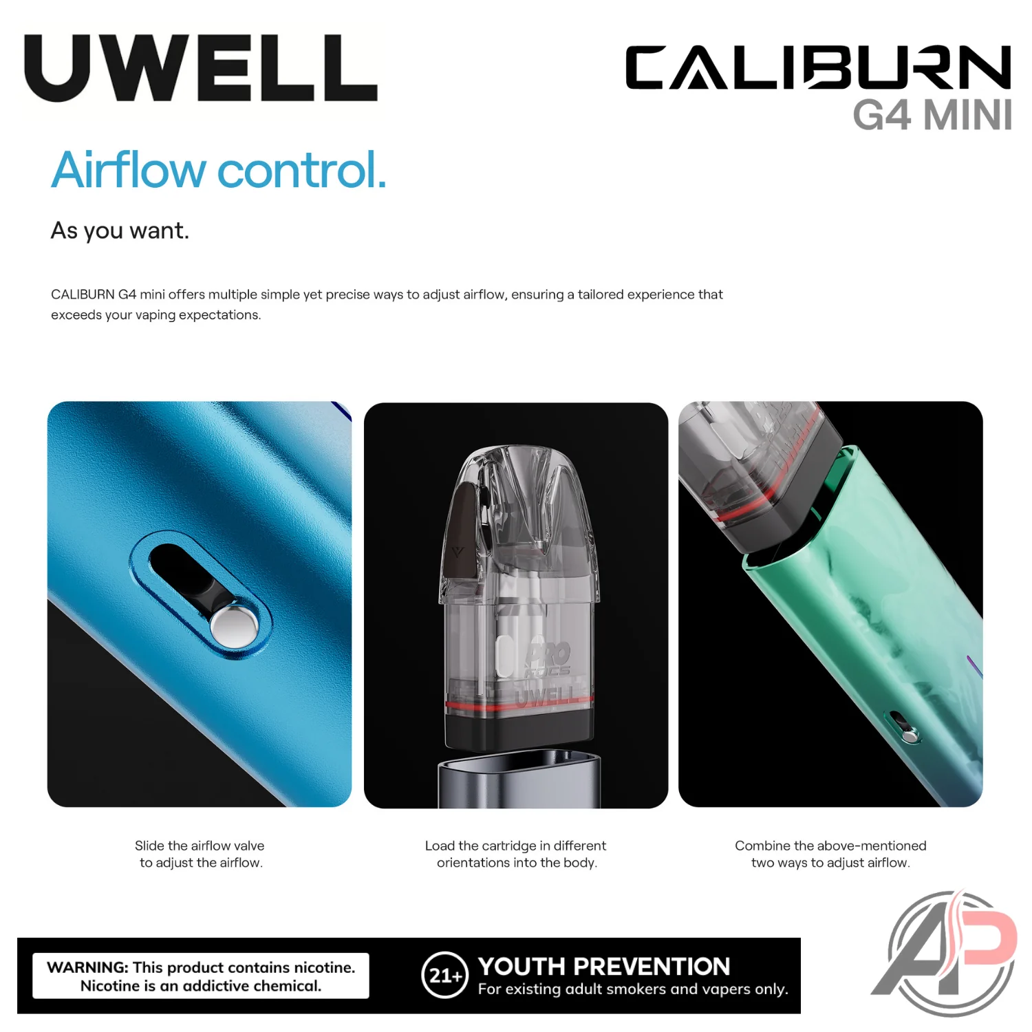 Uwell Caliburn G4 Mini Pods System Starter Kit Device - Image 4