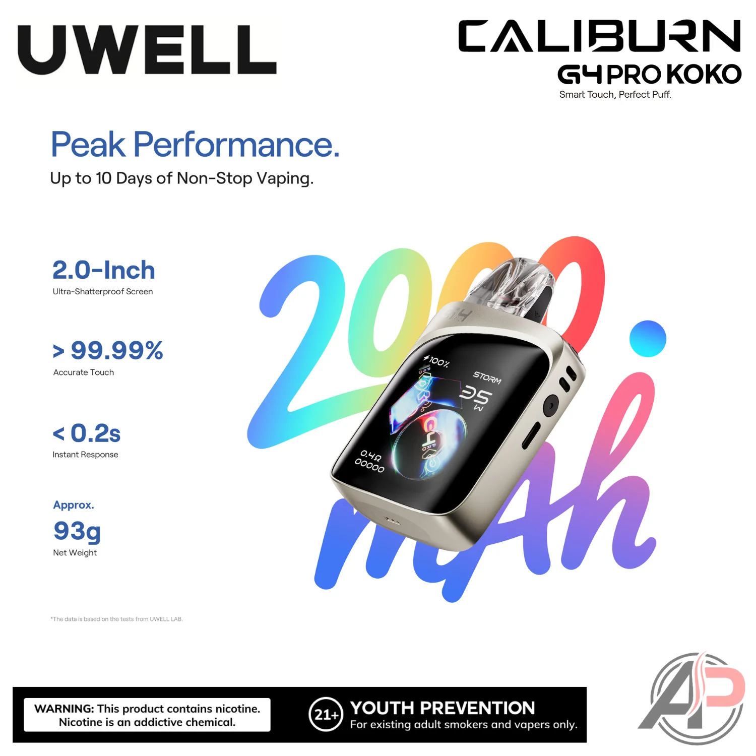 Uwell Caliburn G4 Pro Koko 35W Pod System Starter Kit Device - Image 7